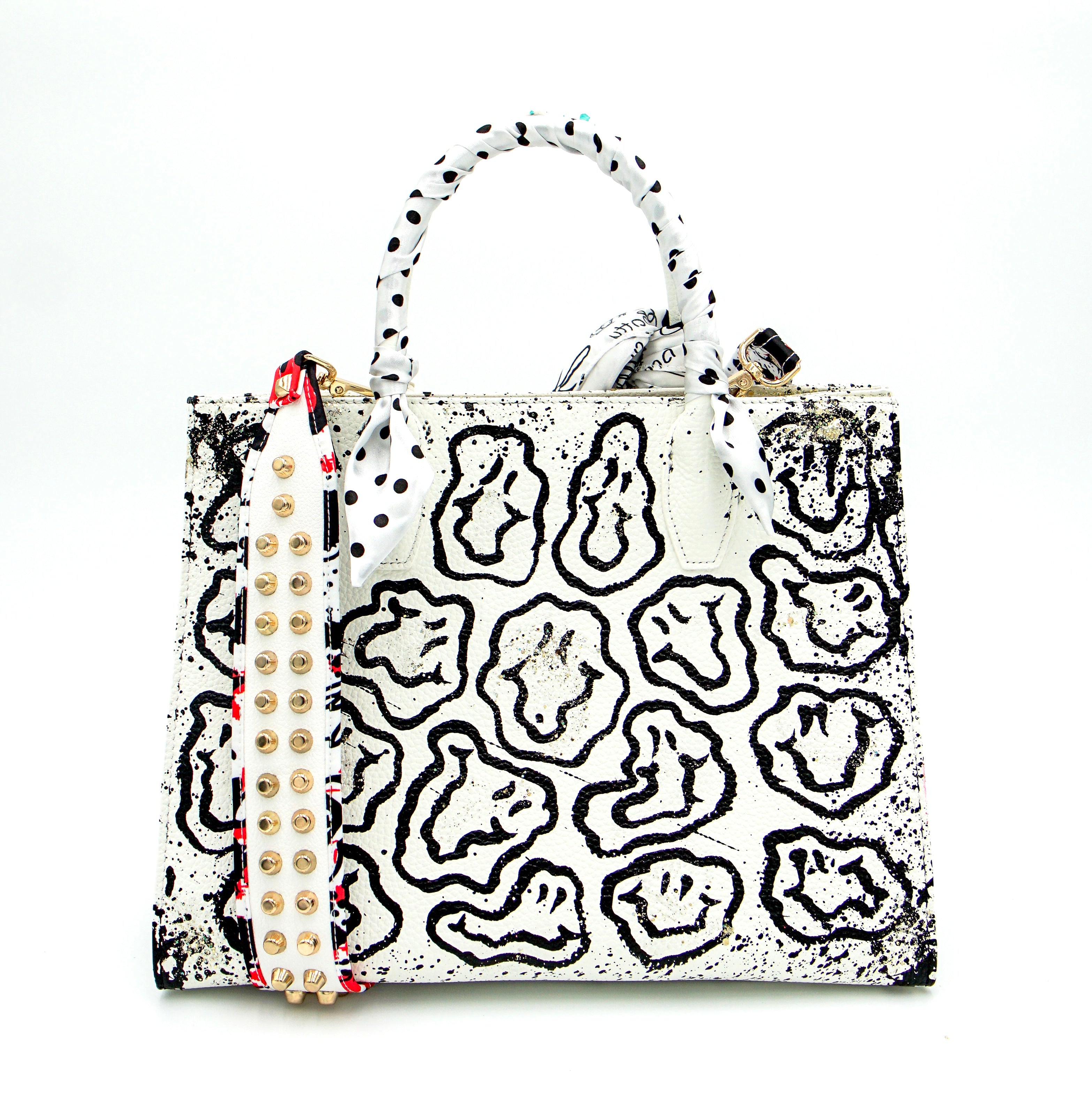Anca Barbu Sophia Bag, Droopy Smilies, Black