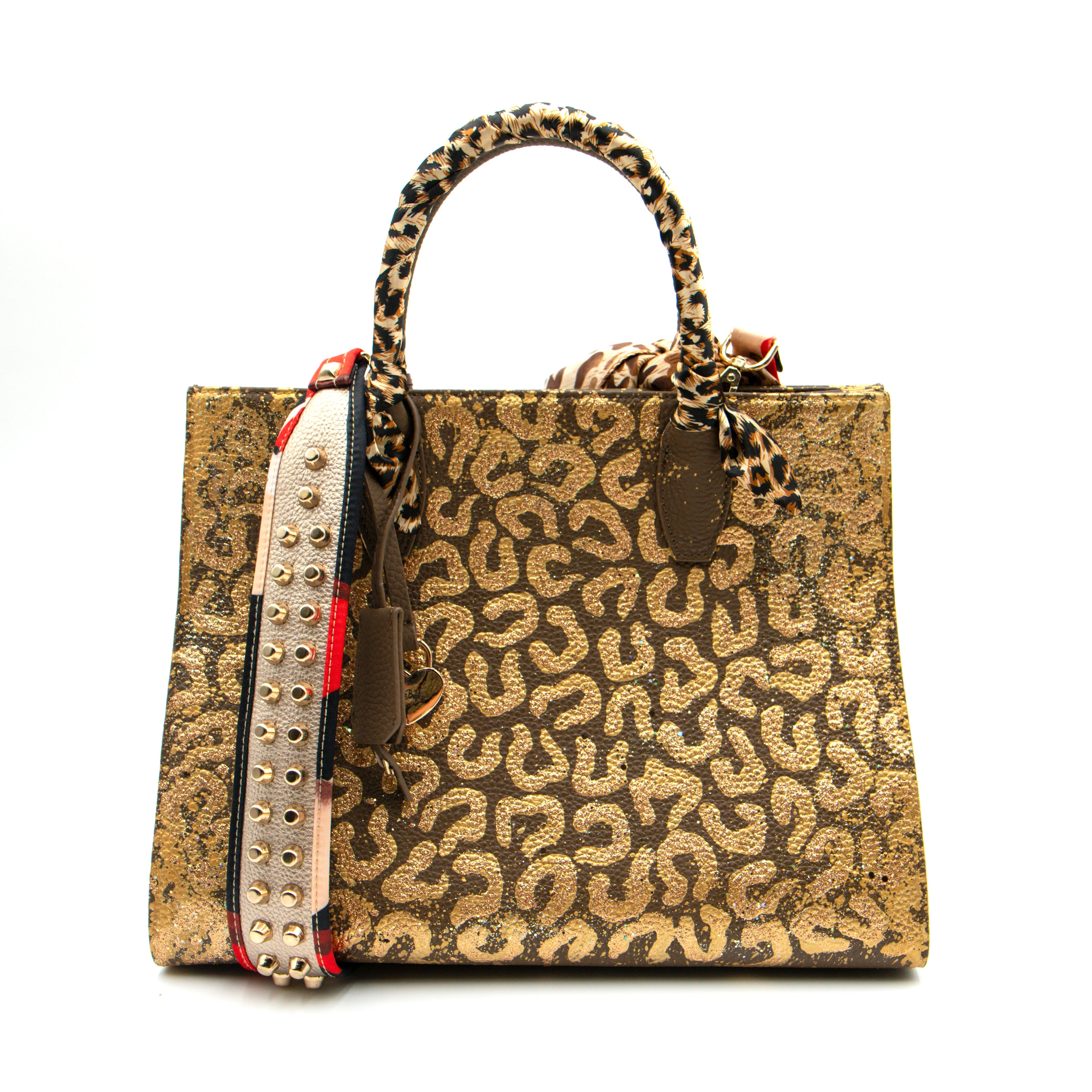 Anca Barbu Sophia Bag, Cheetah, Gold