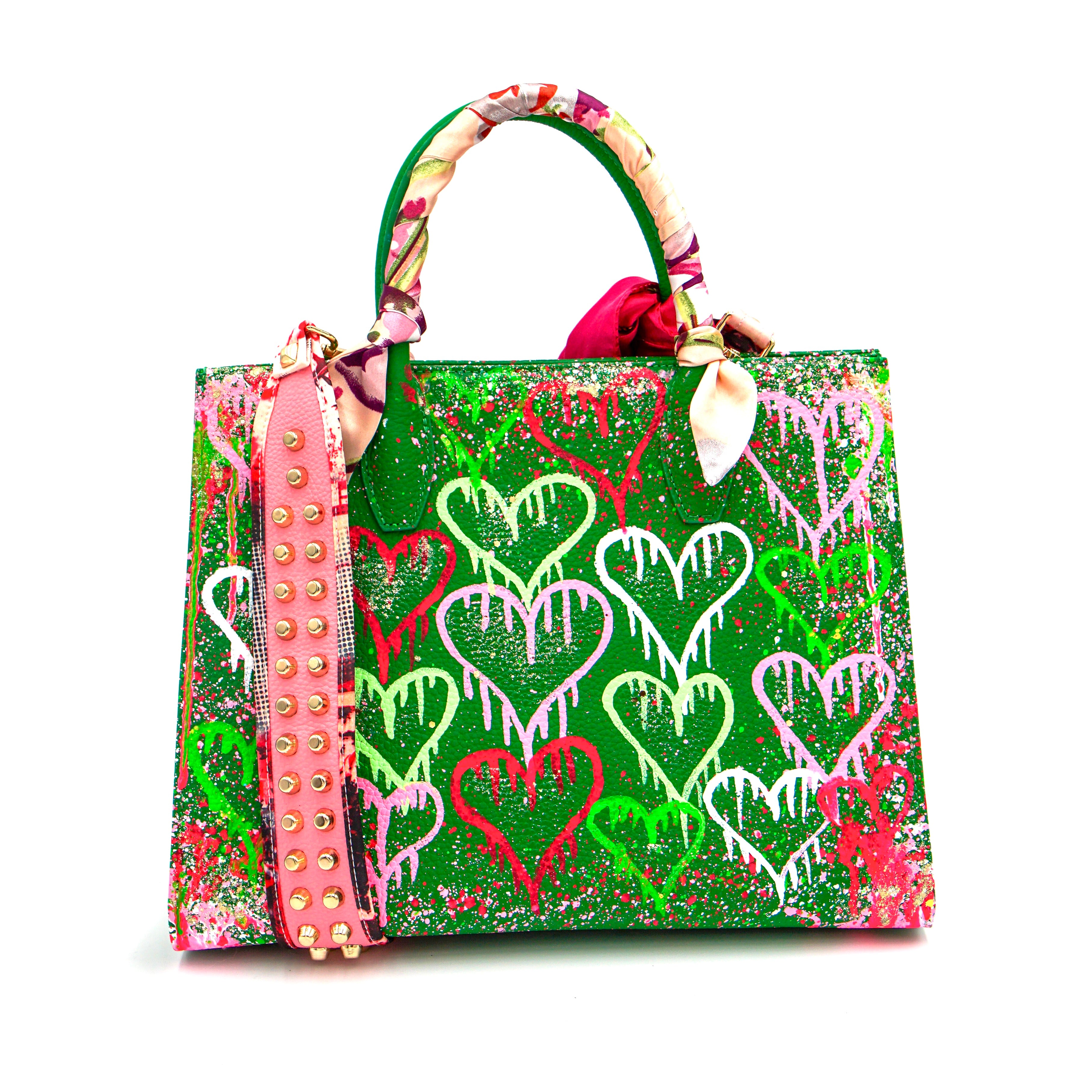 Anca Barbu Sophia Bag, Dripping Heart, Pink