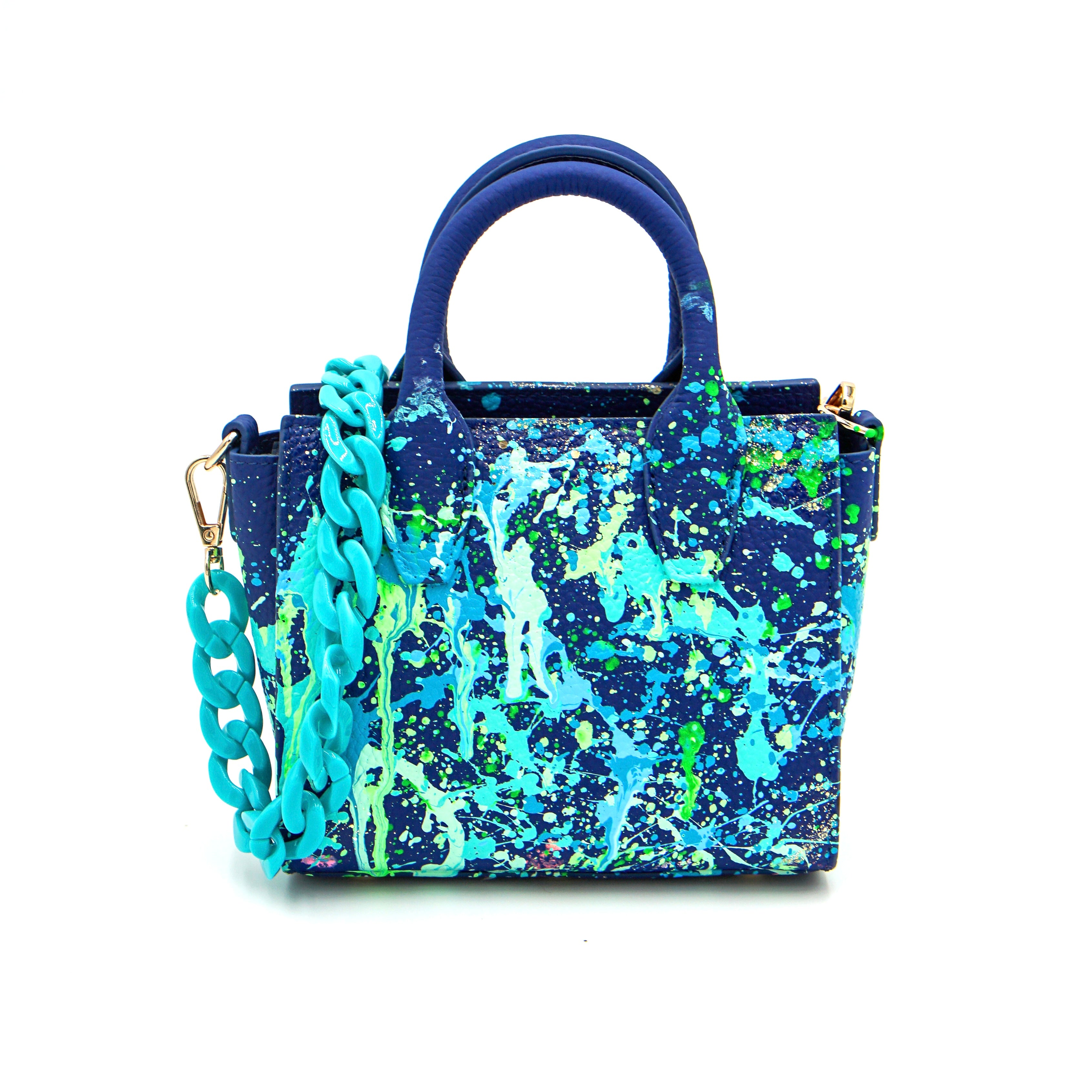 Anca Barbu Camila Bag, Splashes, Turquoise