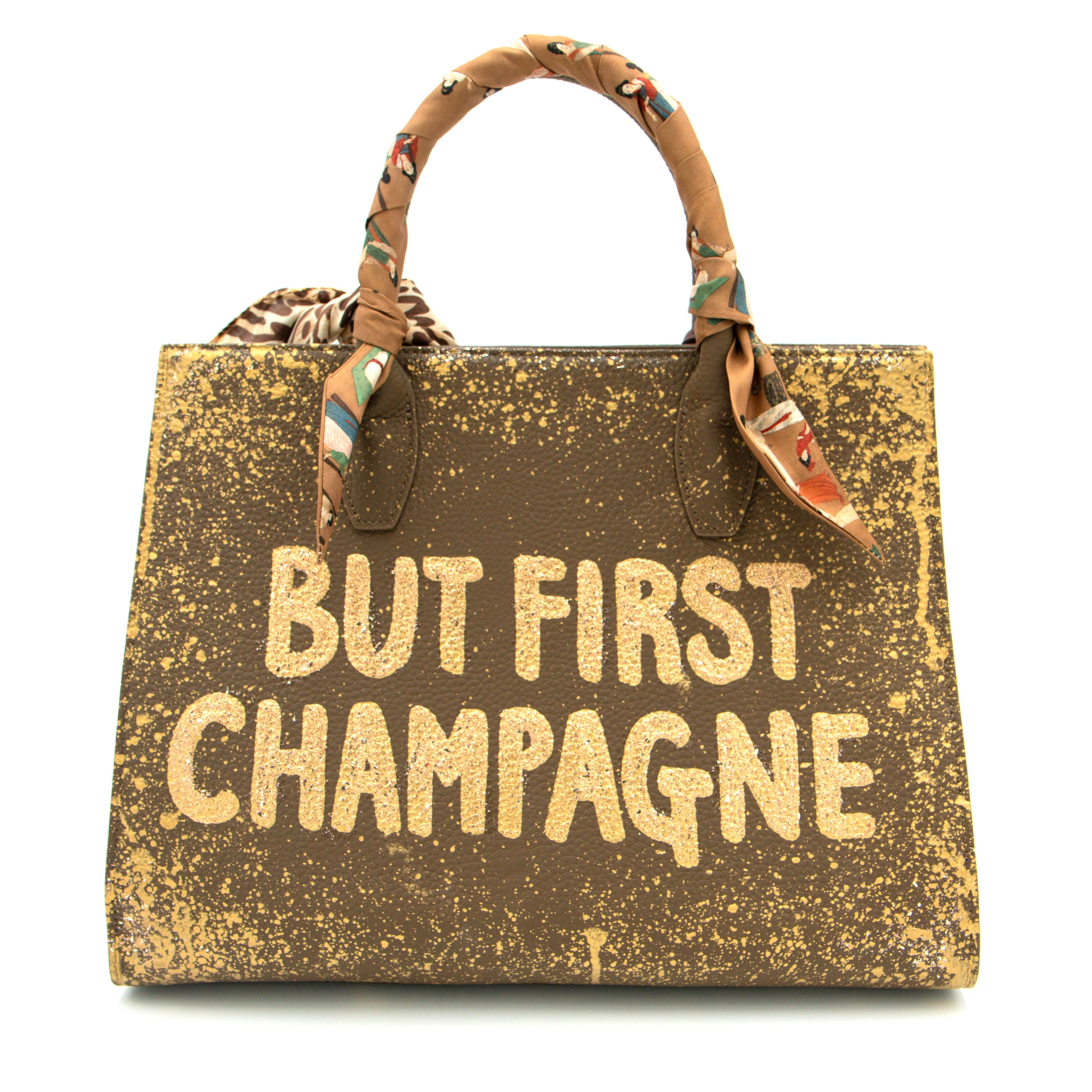 Anca Barbu Sophia Bag, But First Champagne, Gold