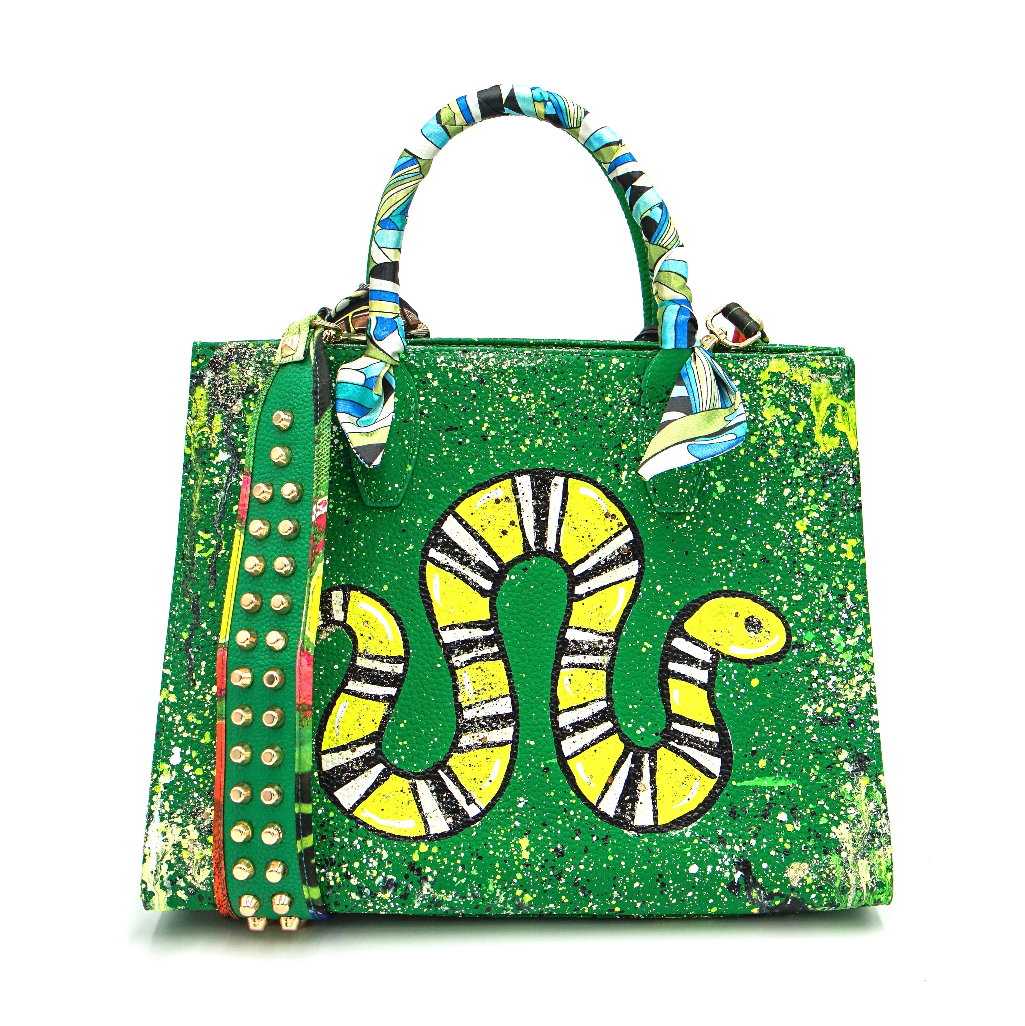 Anca Barbu Sophia Bag, Snake, Yellow