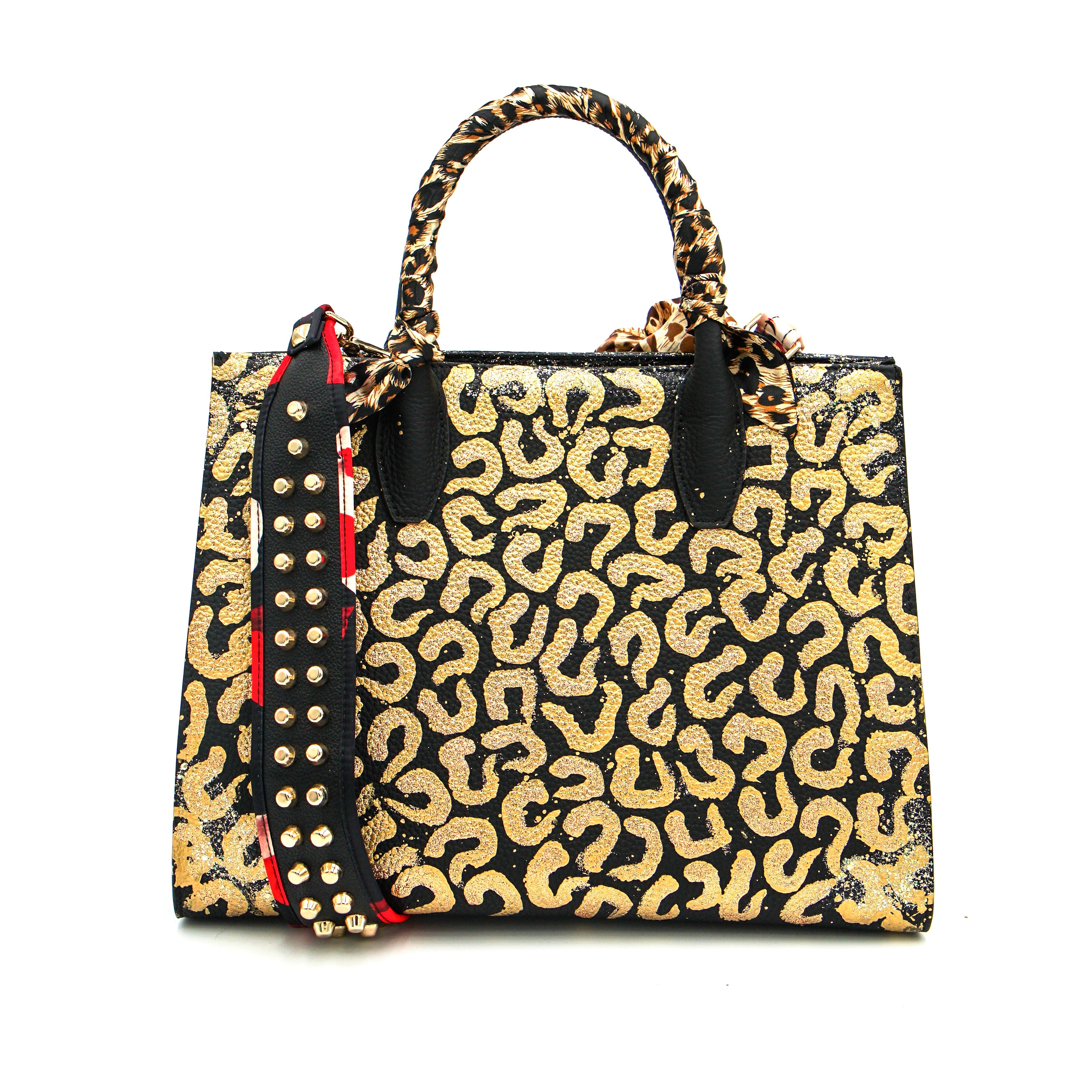 Anca Barbu Sophia Bag, Leopard Print, Gold