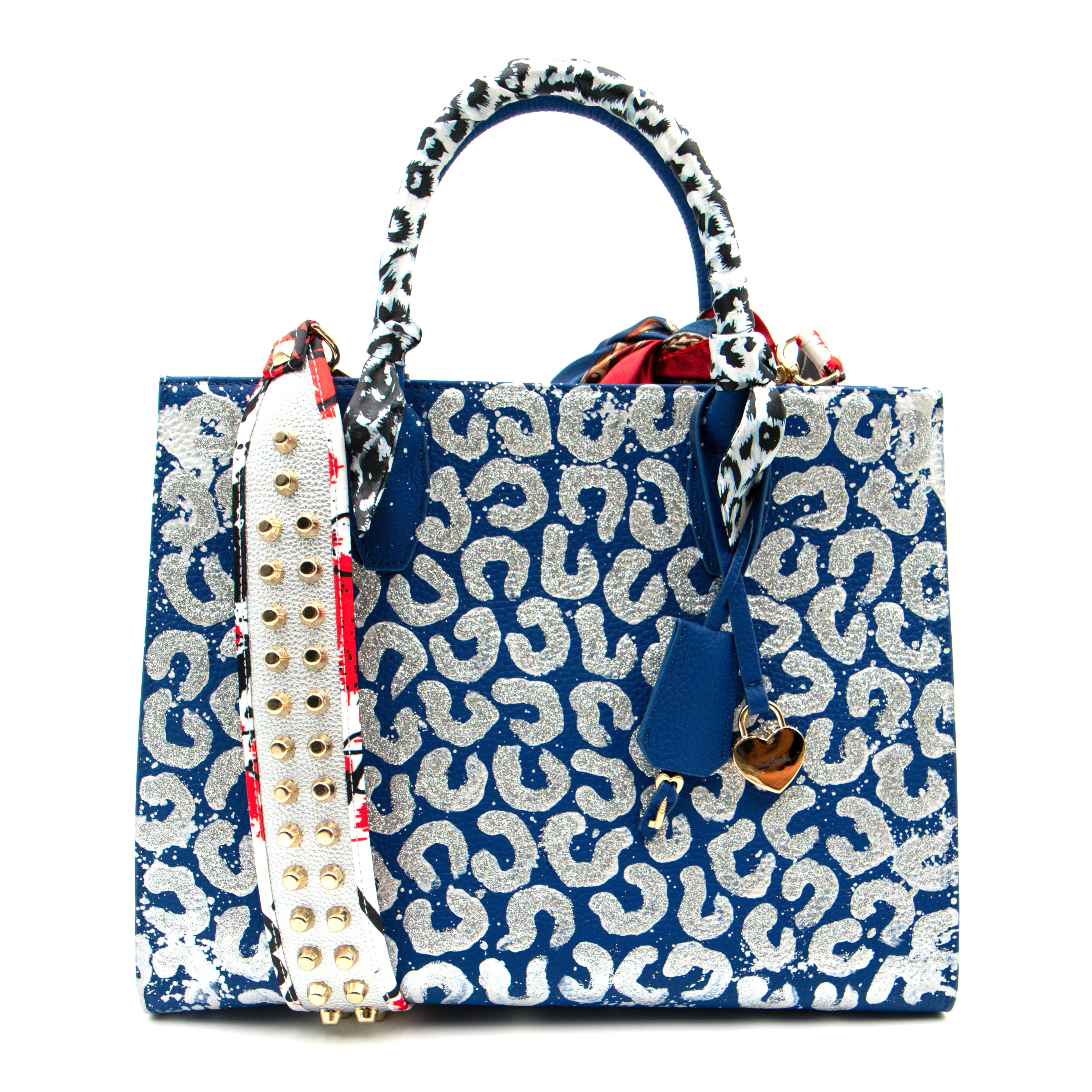 Anca Barbu Sophia Bag, Cheetah, Silver