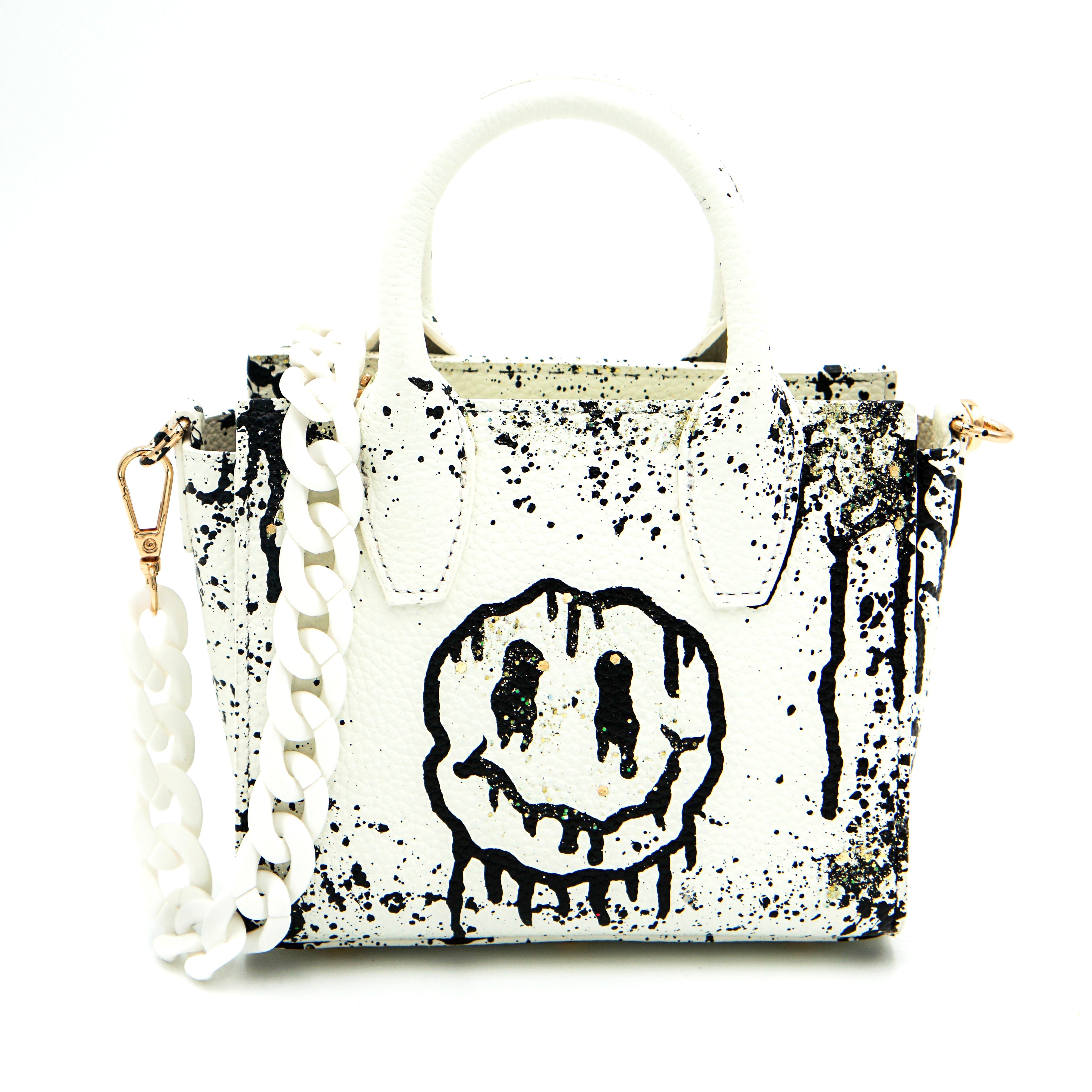 Anca Barbu Camila Bag, Dripping Smiley, Black
