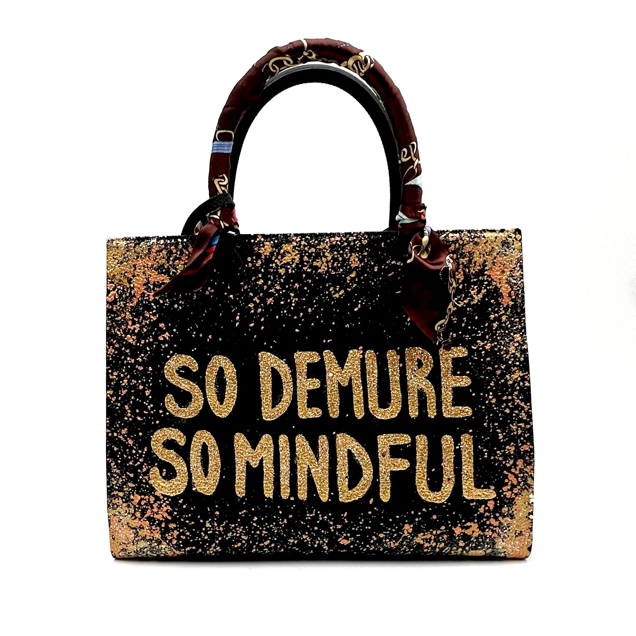 Anca Barbu Sophia Black Genuine leather bag, So demure so mindful, gold