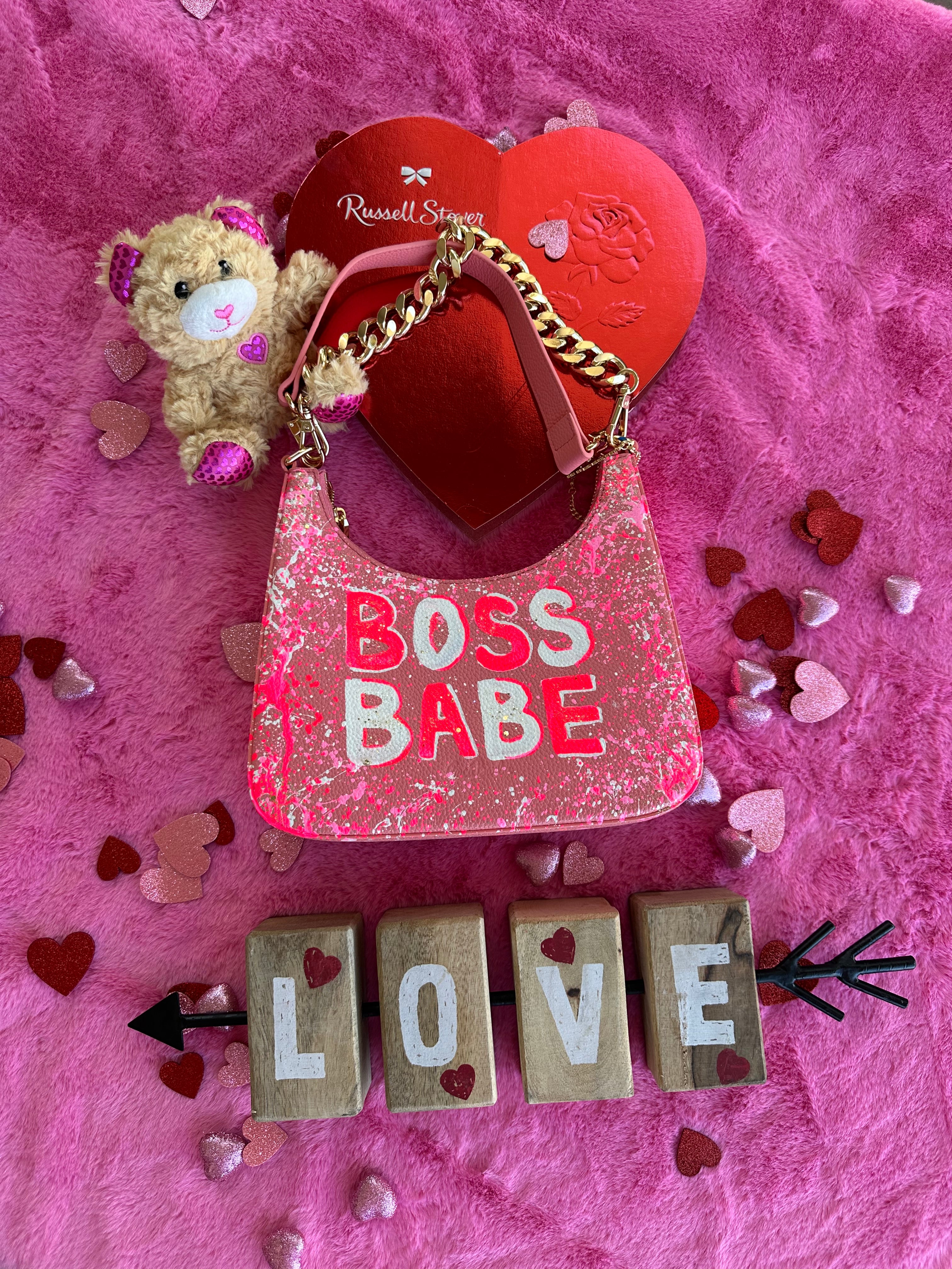 Anca Barbu Mika Pink Medium Bag, Boss Babe