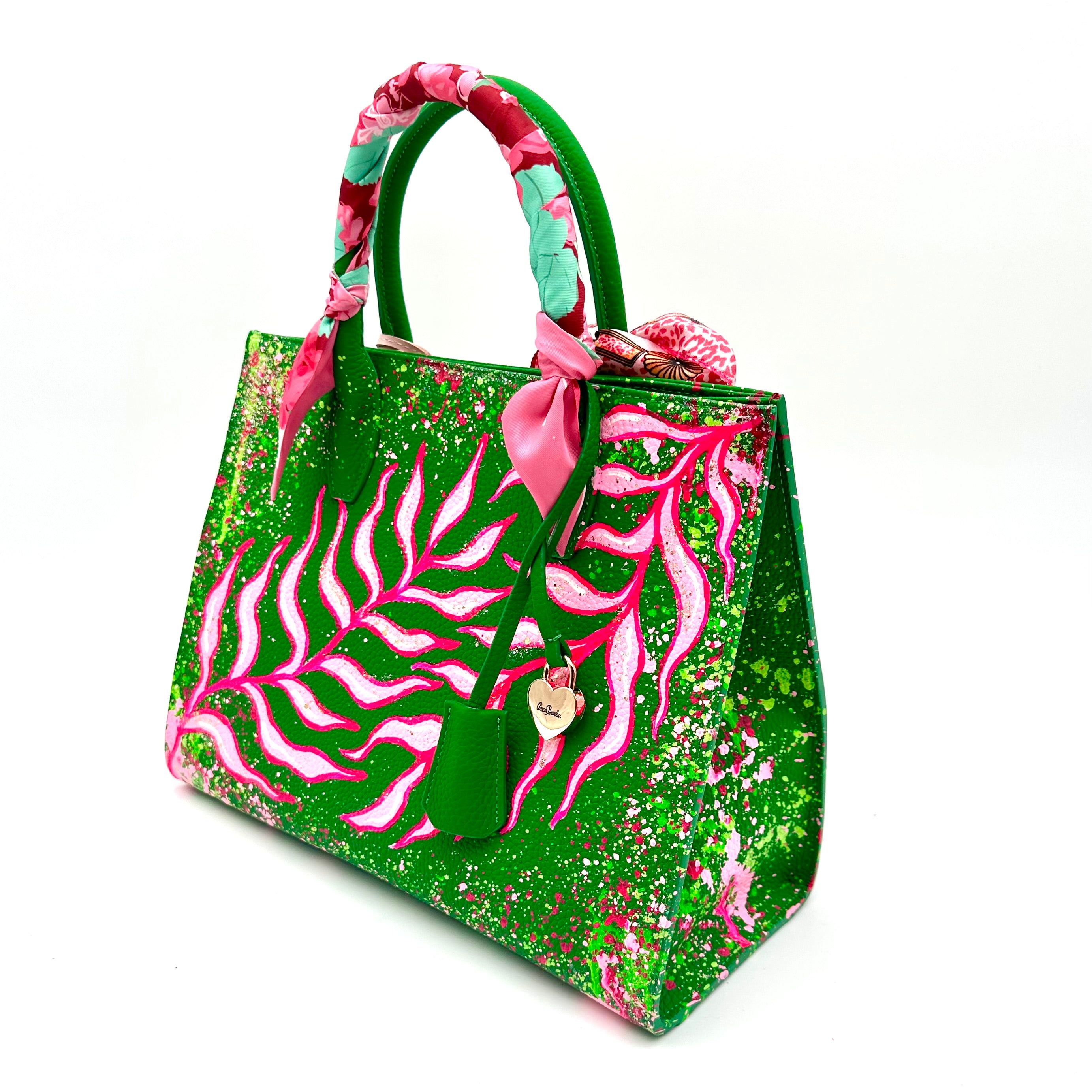 Anca Barbu Sophia Bag, Pink Leafs