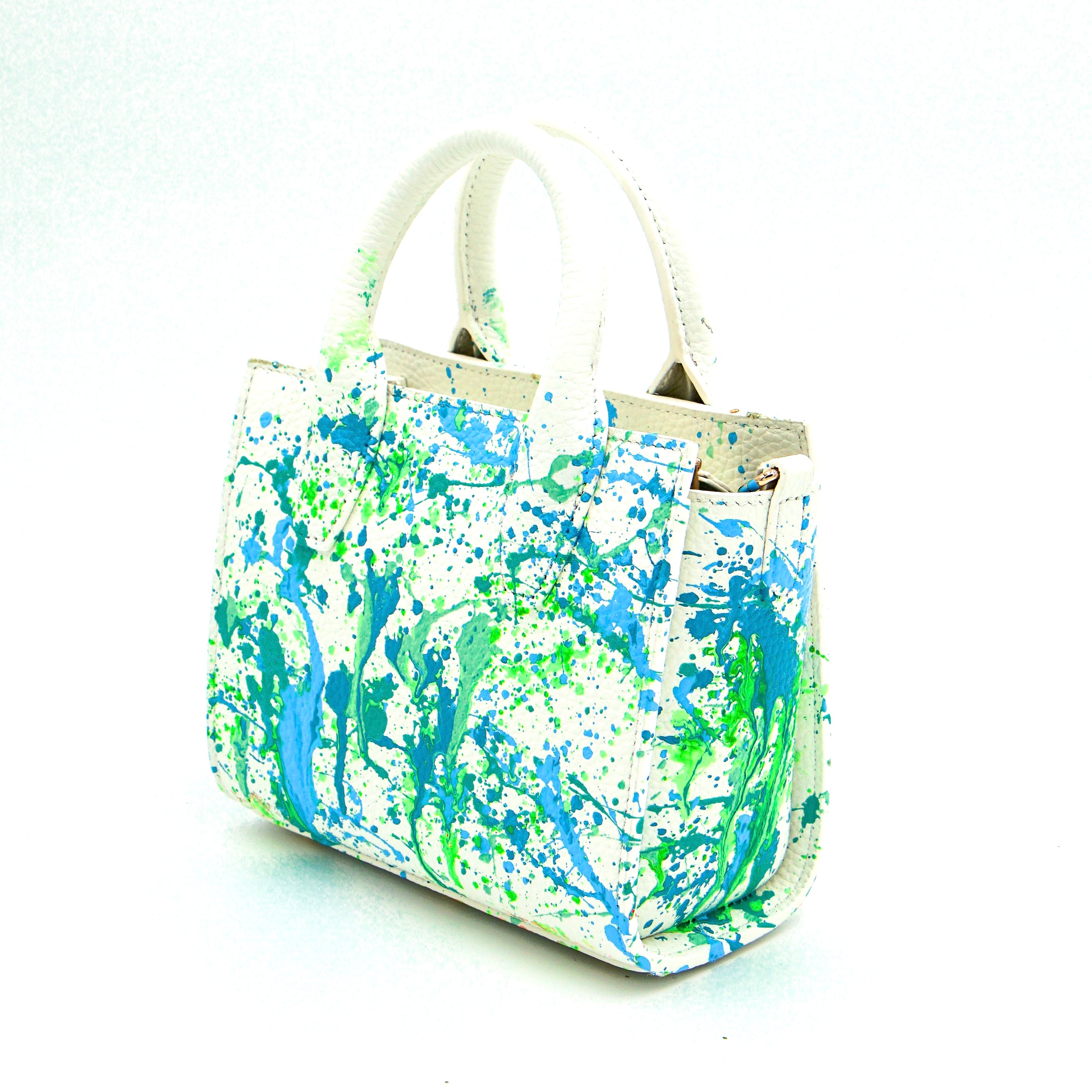 Anca Barbu Camila Bag, Splashes, Turquoise