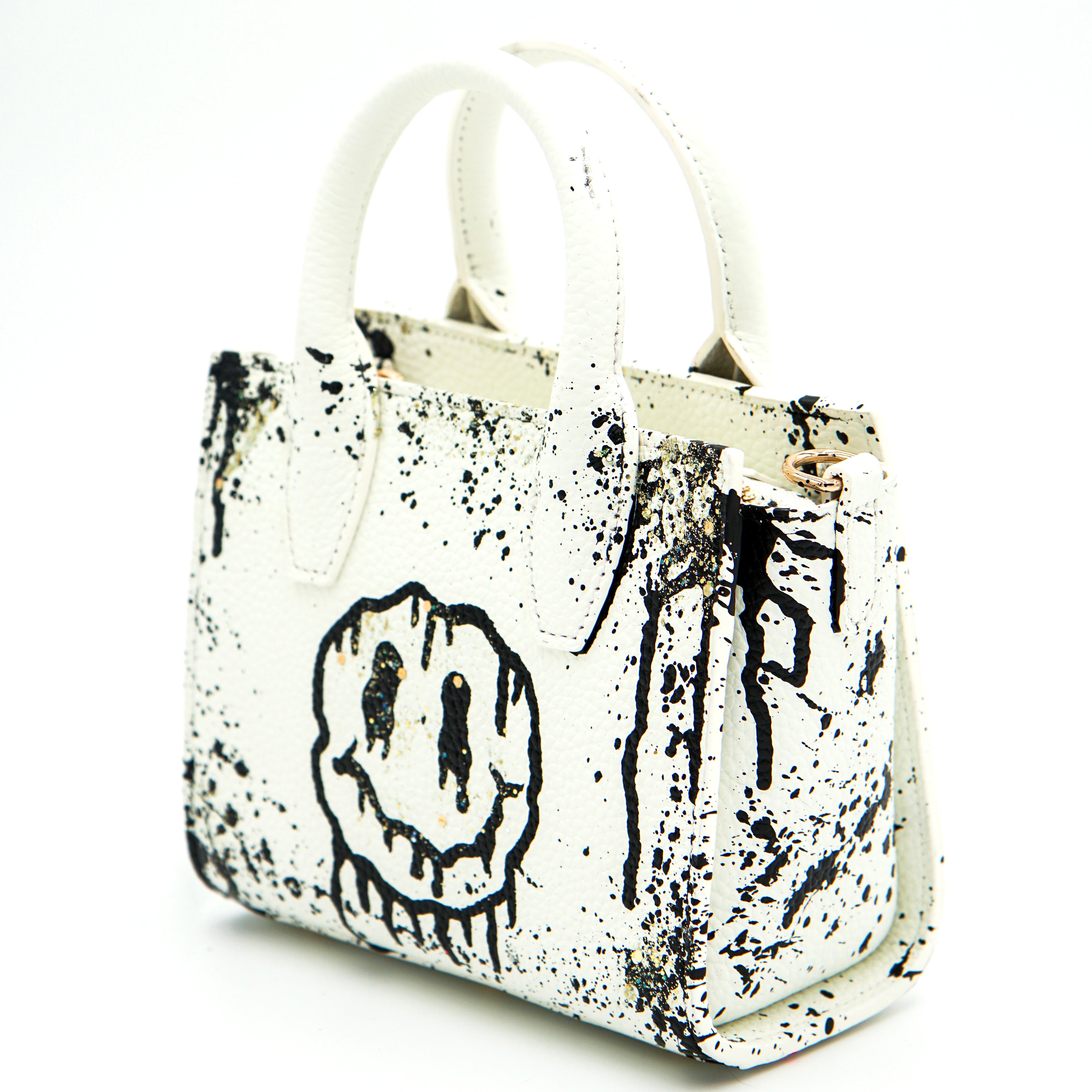 Anca Barbu Camila Bag, Dripping Smiley, Black