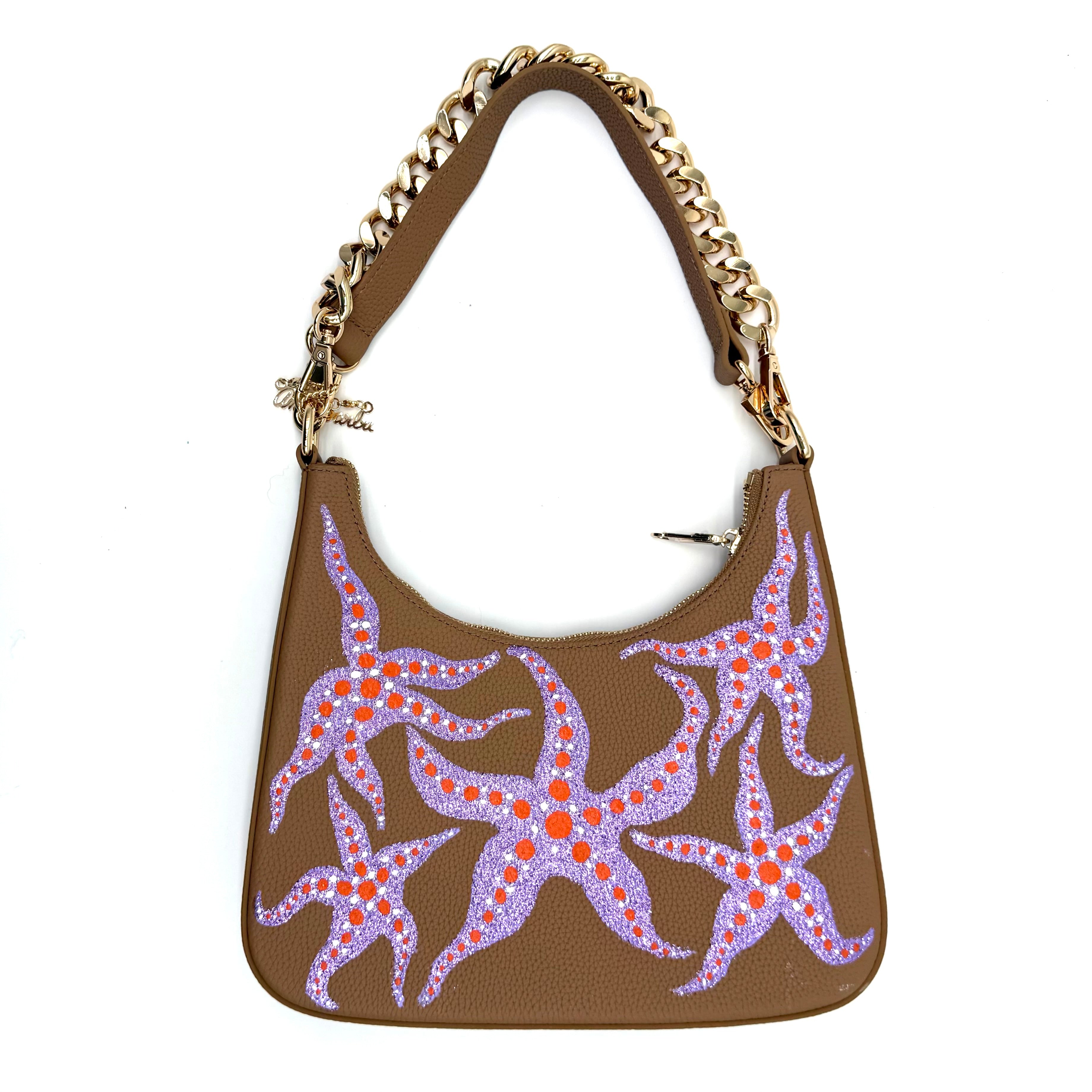 Anca Barbu Mika taupe “Purple Glitter Starfish”