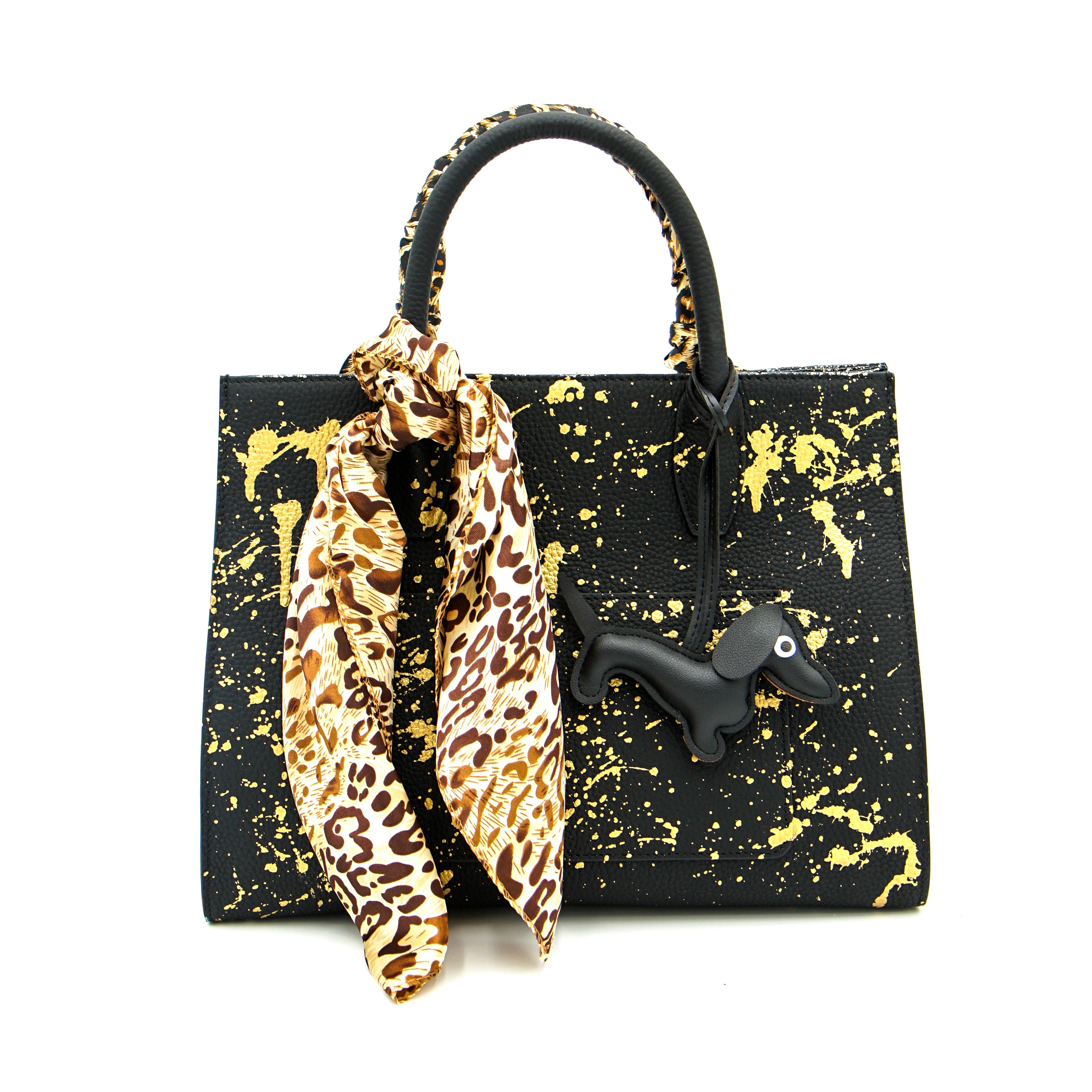 Anca Barbu Sophia Bag, Leopard Print, Gold