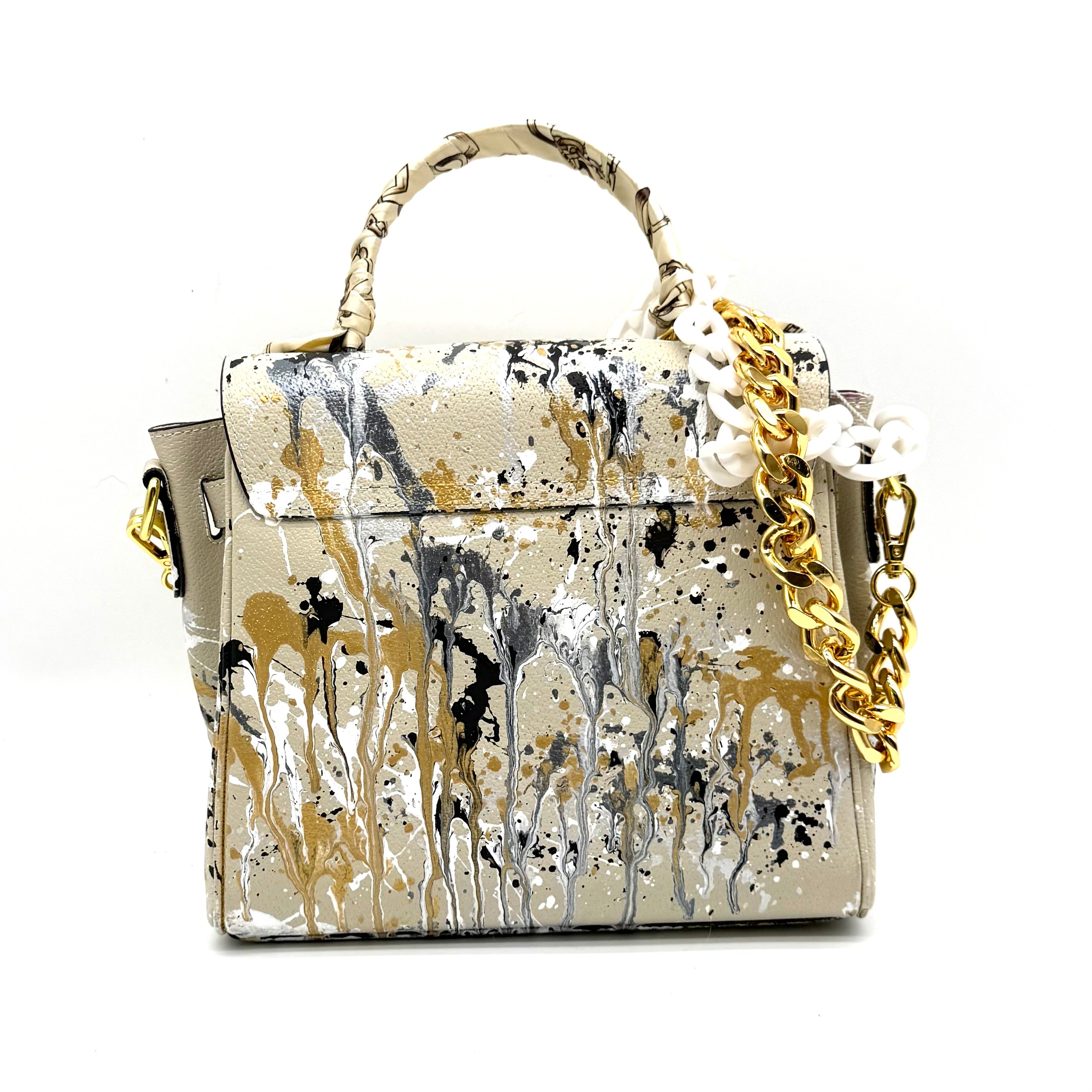 Anca Barbu Vicky white “metallic splashes”