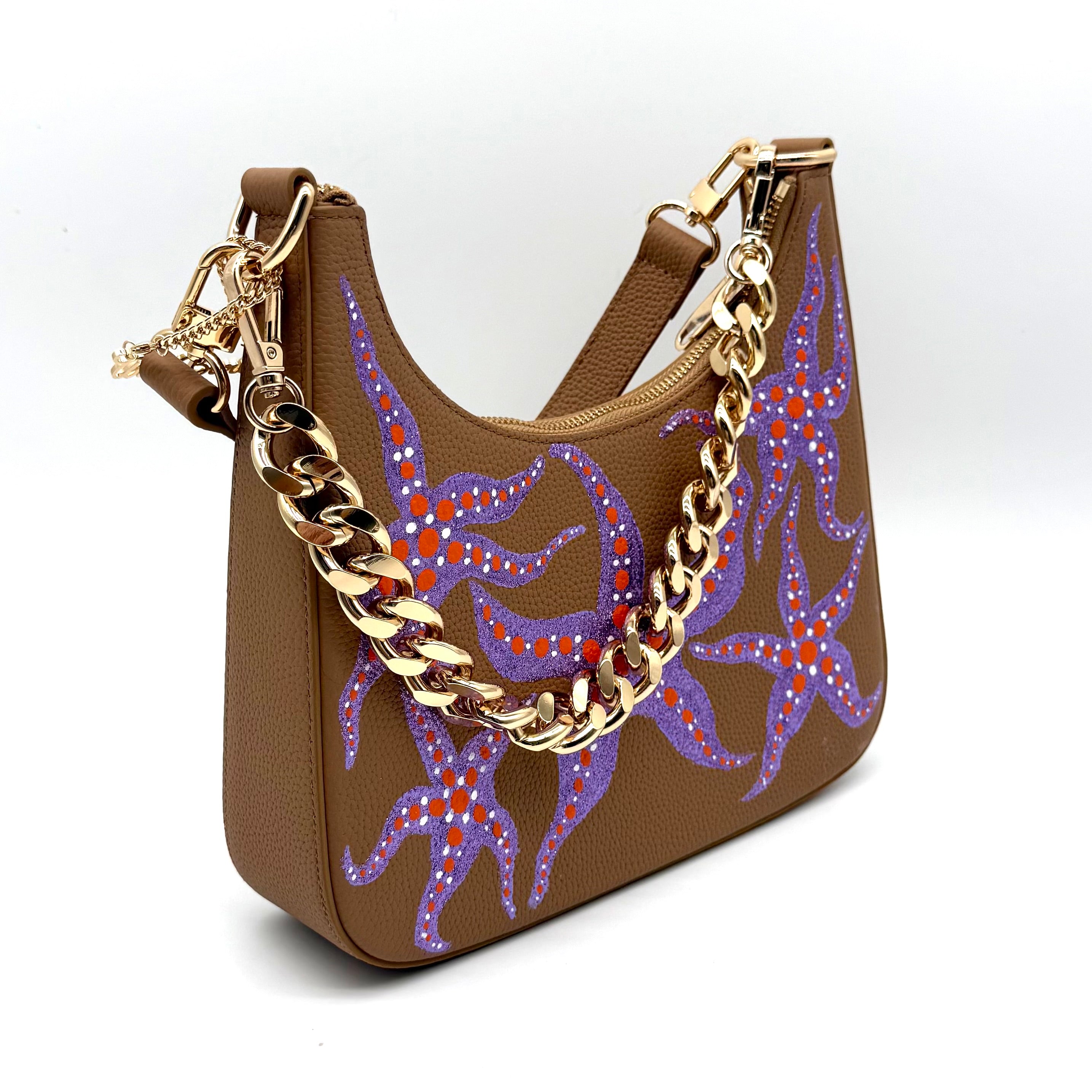 Anca Barbu Mika taupe “Purple Glitter Starfish”