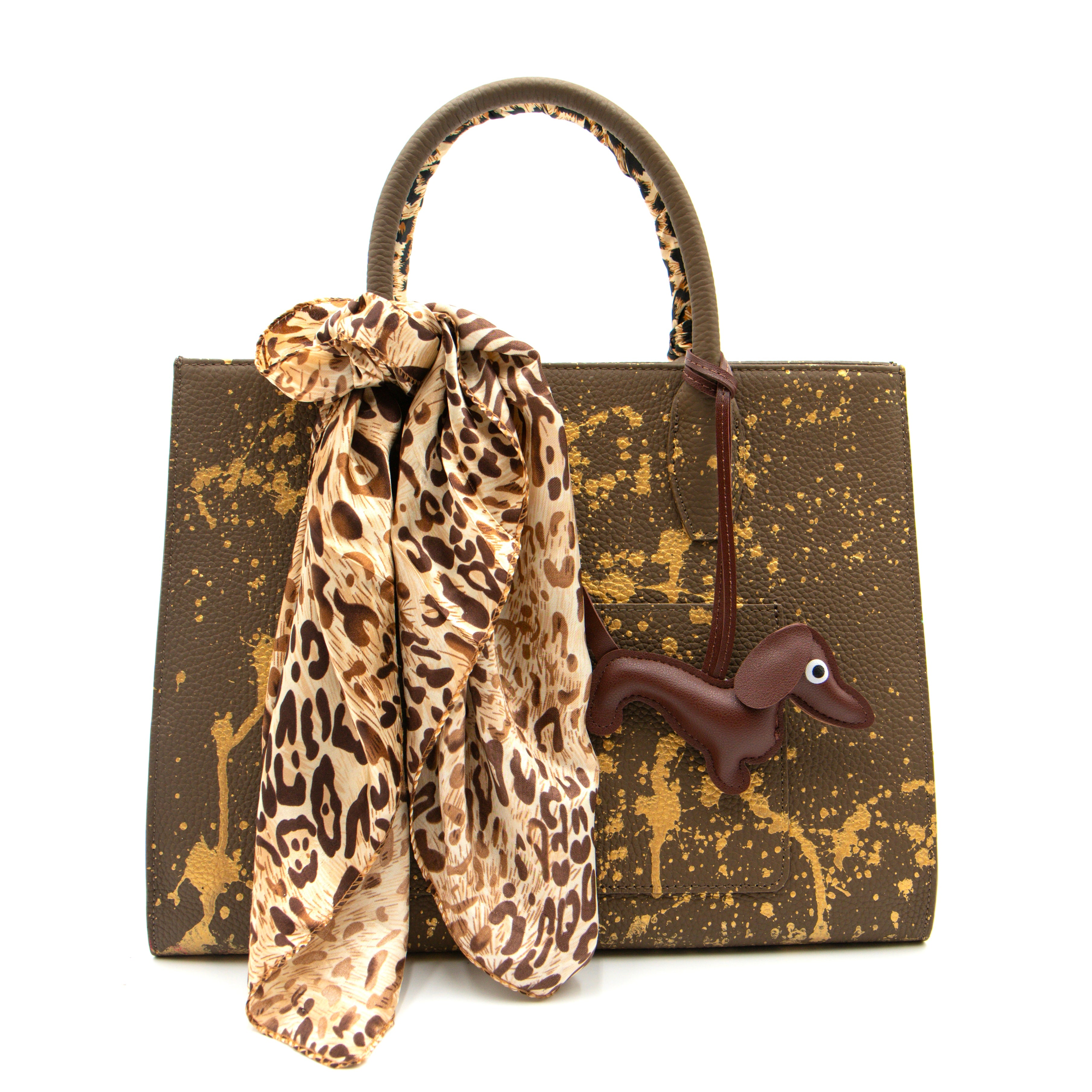Anca Barbu Sophia Bag, Cheetah, Gold