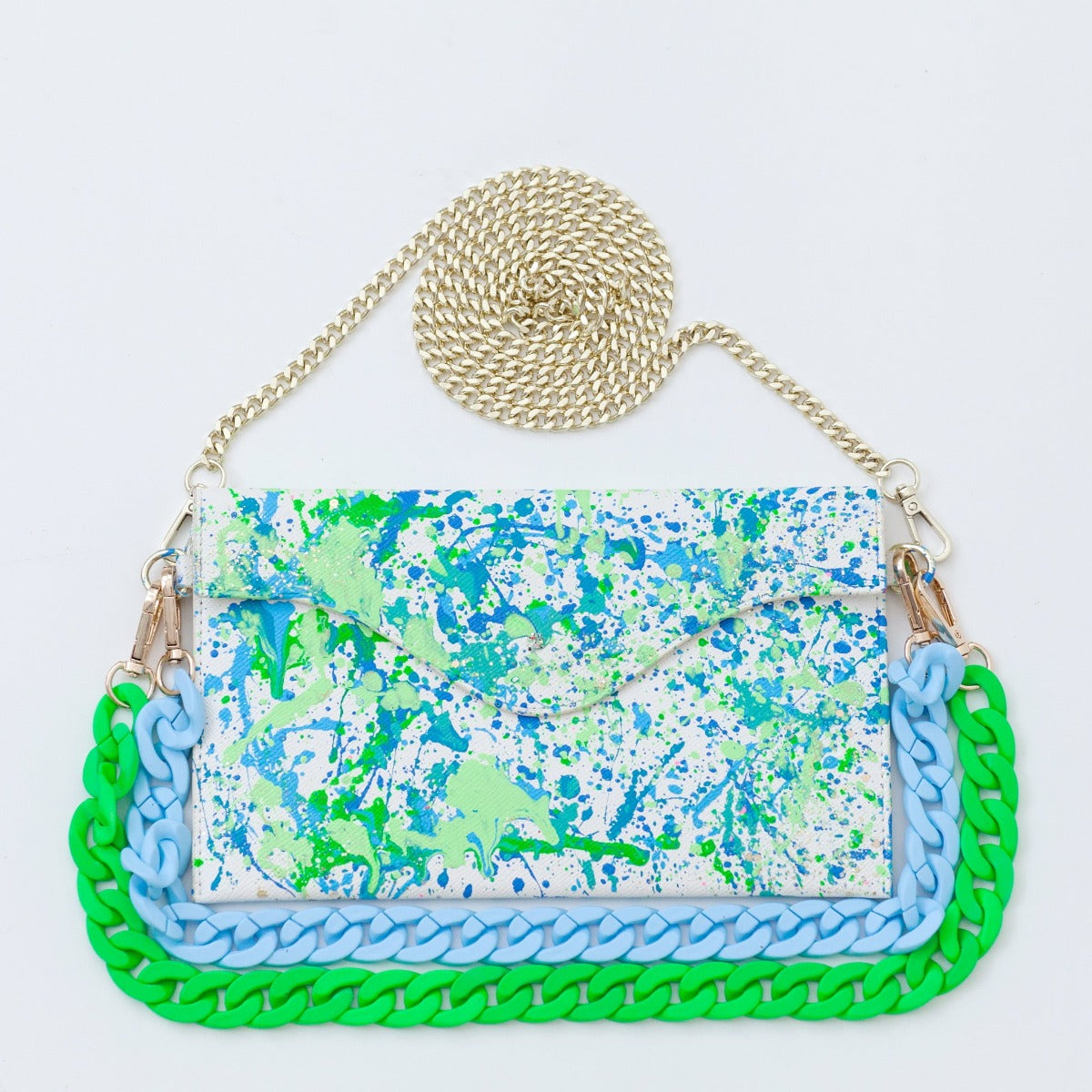 Anca Barbu Sabrina Bag, Splashes, Turquoise