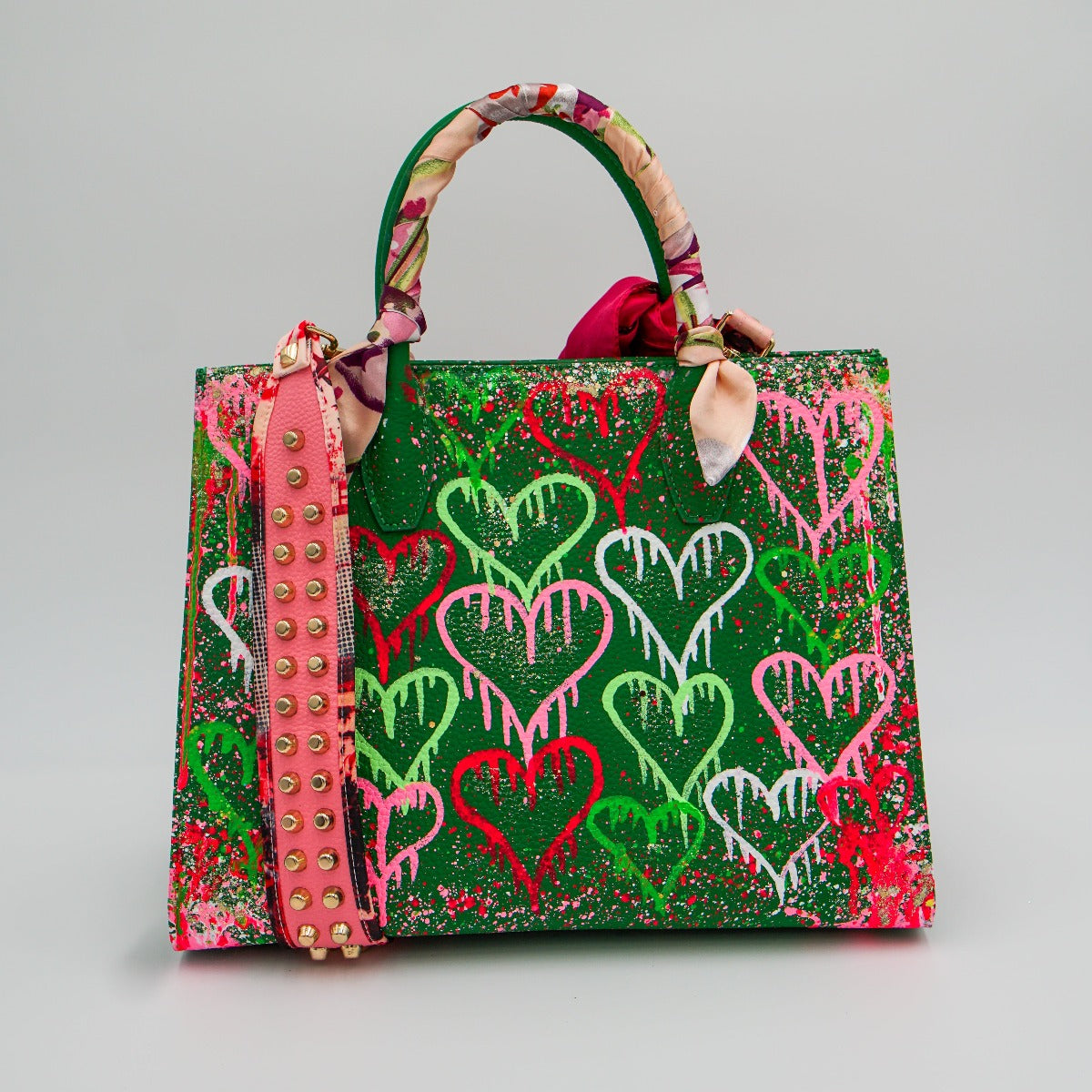 Anca Barbu Sophia Bag, Dripping Heart, Pink