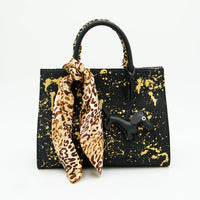 Thumbnail for Anca Barbu Sophia Bag, Leopard Print, Gold