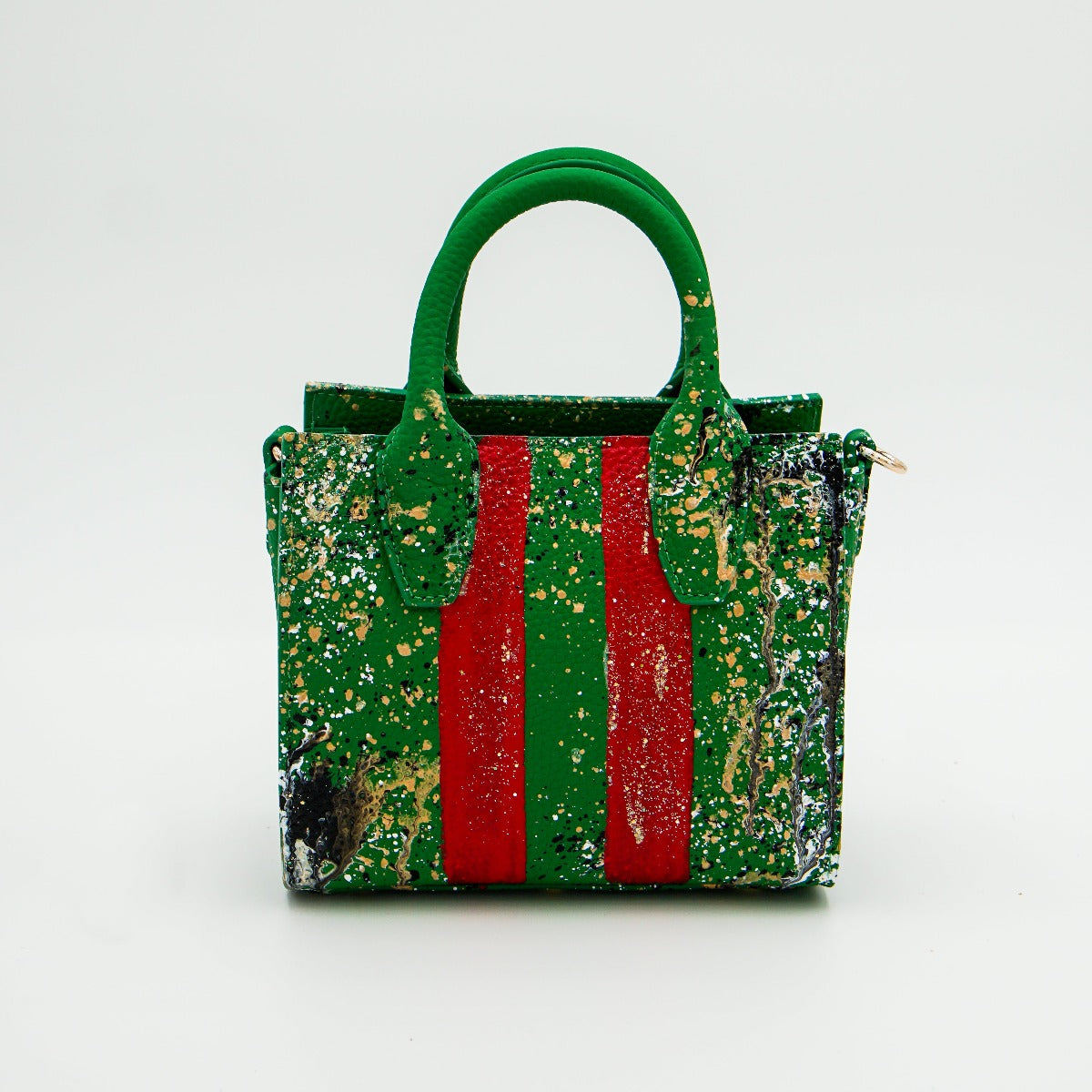Anca Barbu Camila Bag, Red Stripe, Metallic