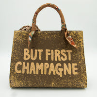 Thumbnail for Anca Barbu Sophia Bag, But First Champagne, Gold
