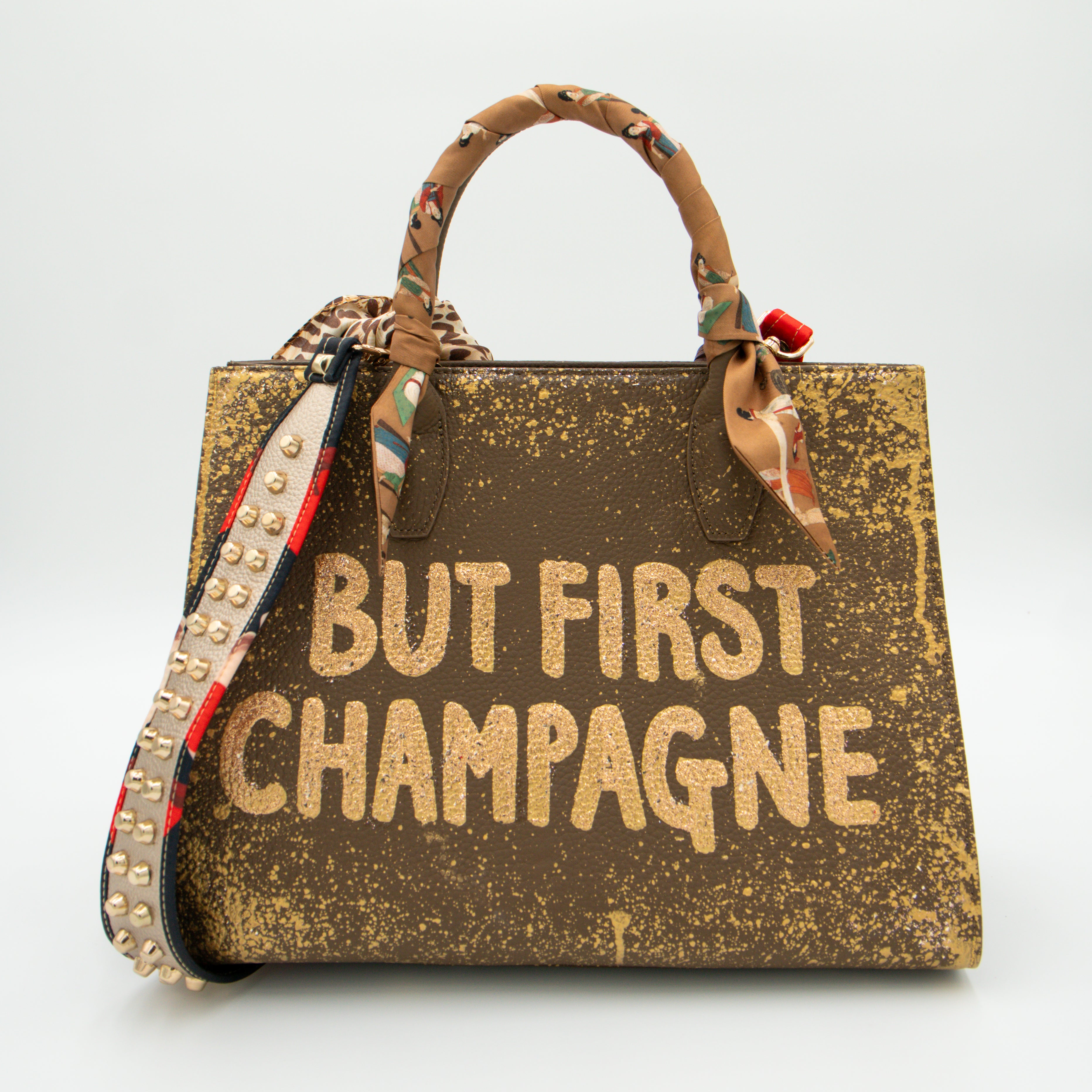 Anca Barbu Sophia Bag, But First Champagne, Gold