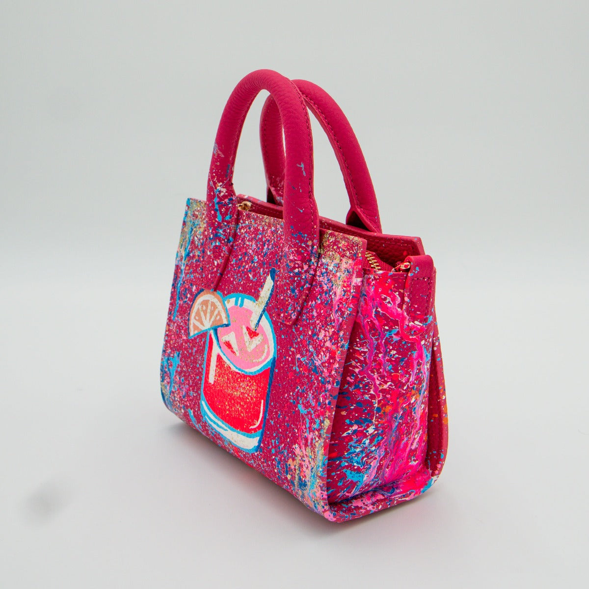 Anca Barbu Camila Bag, Cocktail With Cherries and Oranges, Pink and Blue