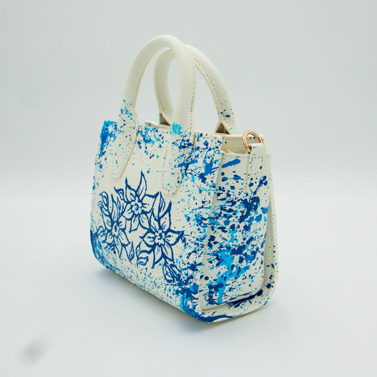 Anca Barbu Camila Bag, Blue Flowers
