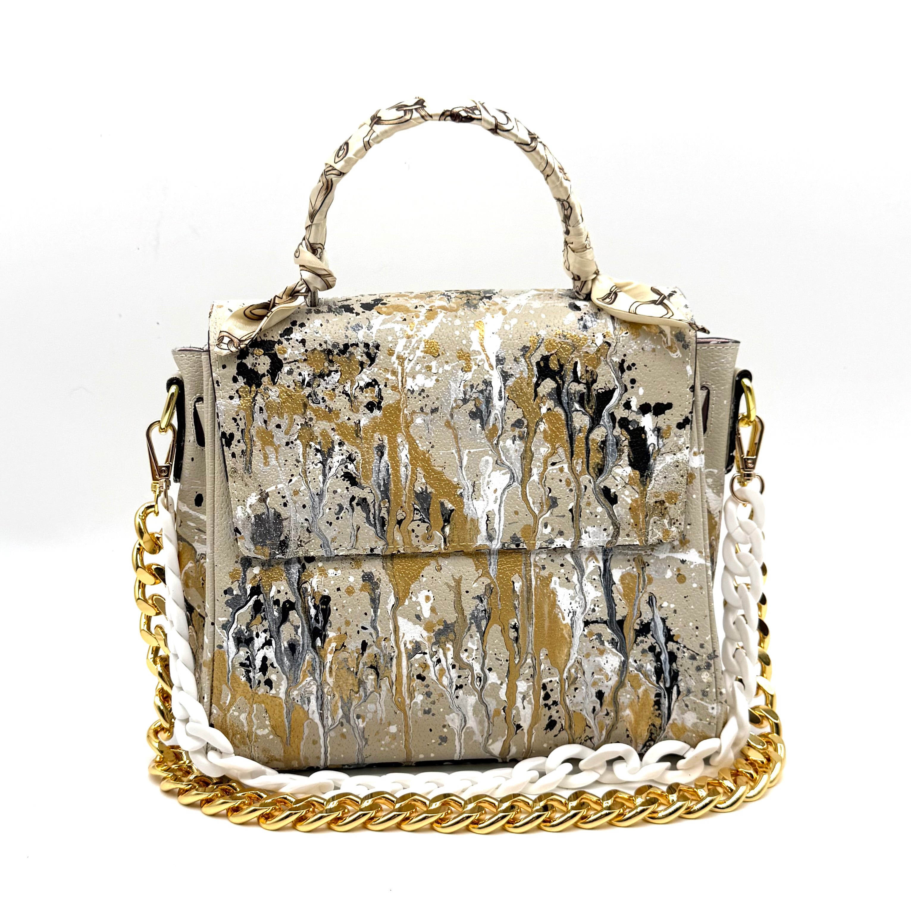 Anca Barbu Vicky white “metallic splashes”