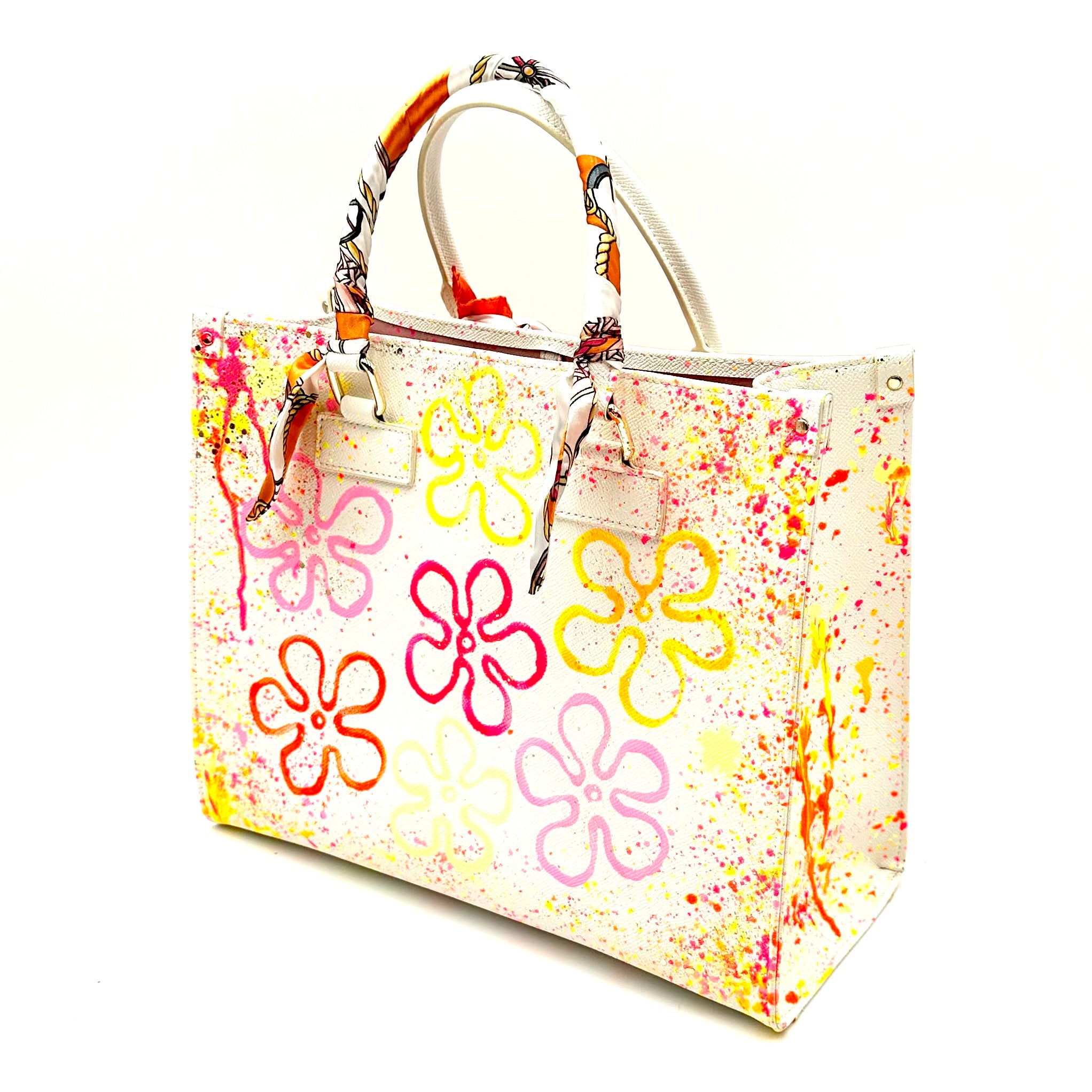 Anca Barbu Nicole Bag, Orange Flowers