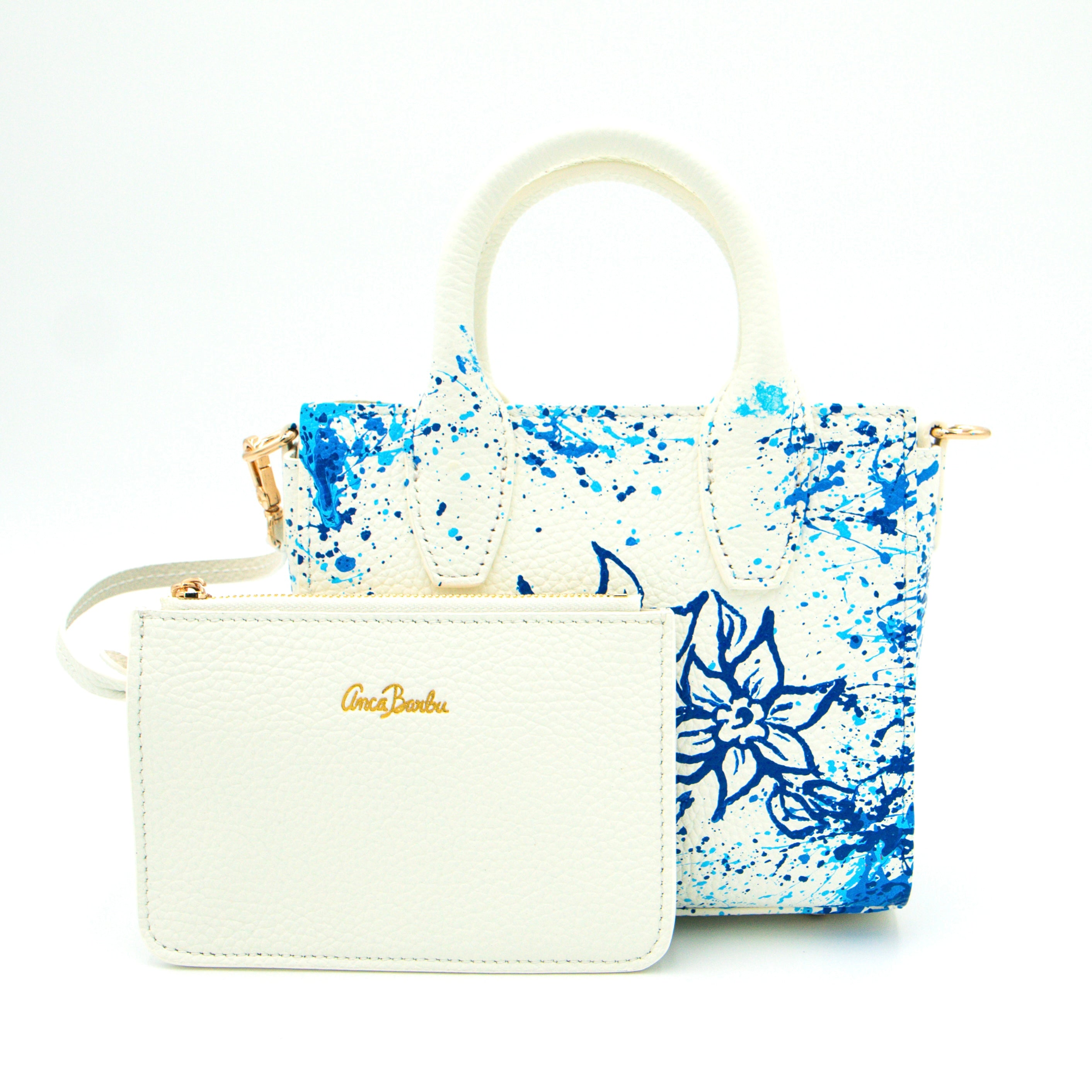Anca Barbu Camila Bag, Blue Flowers