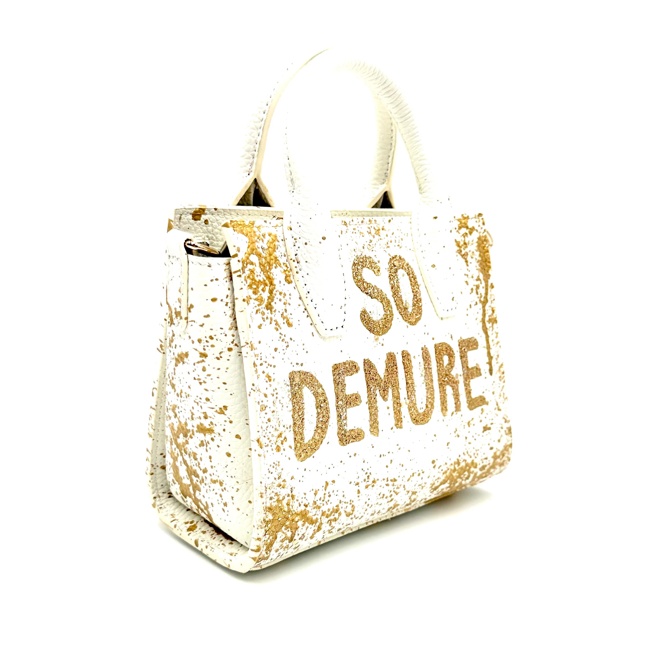 Anca Barbu Camila White Bag, Gold So Demure So Mindful