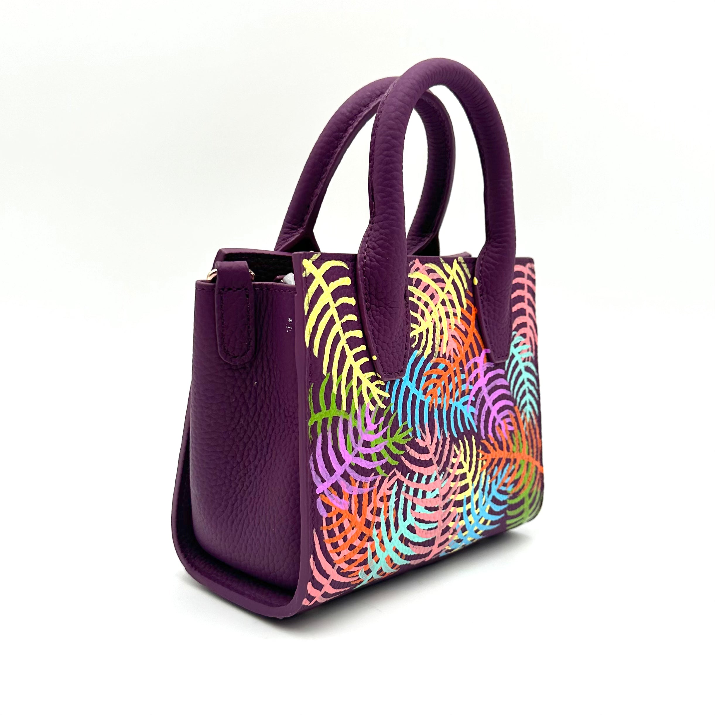 Anca Barbu Camila Purple Bag, Bright Palms