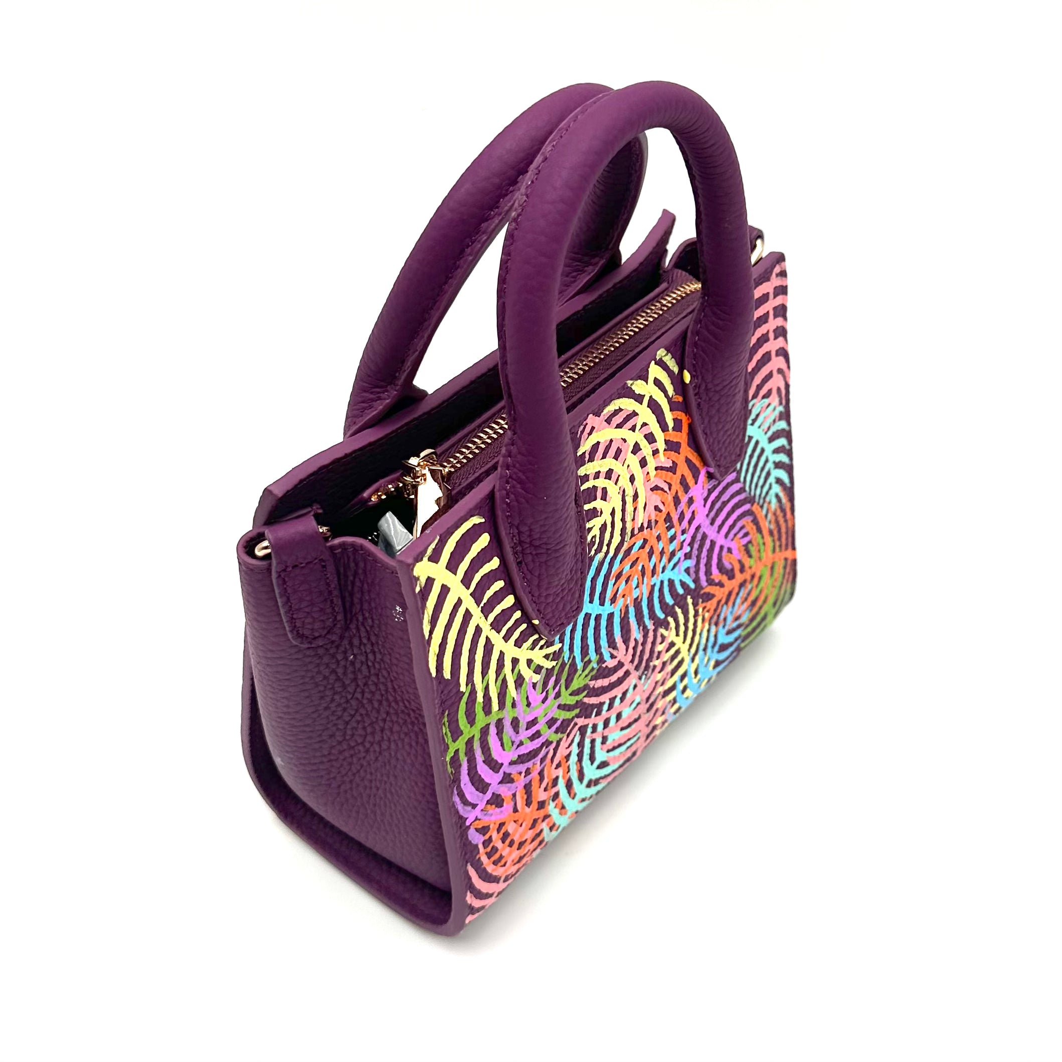 Anca Barbu Camila Purple Bag, Bright Palms