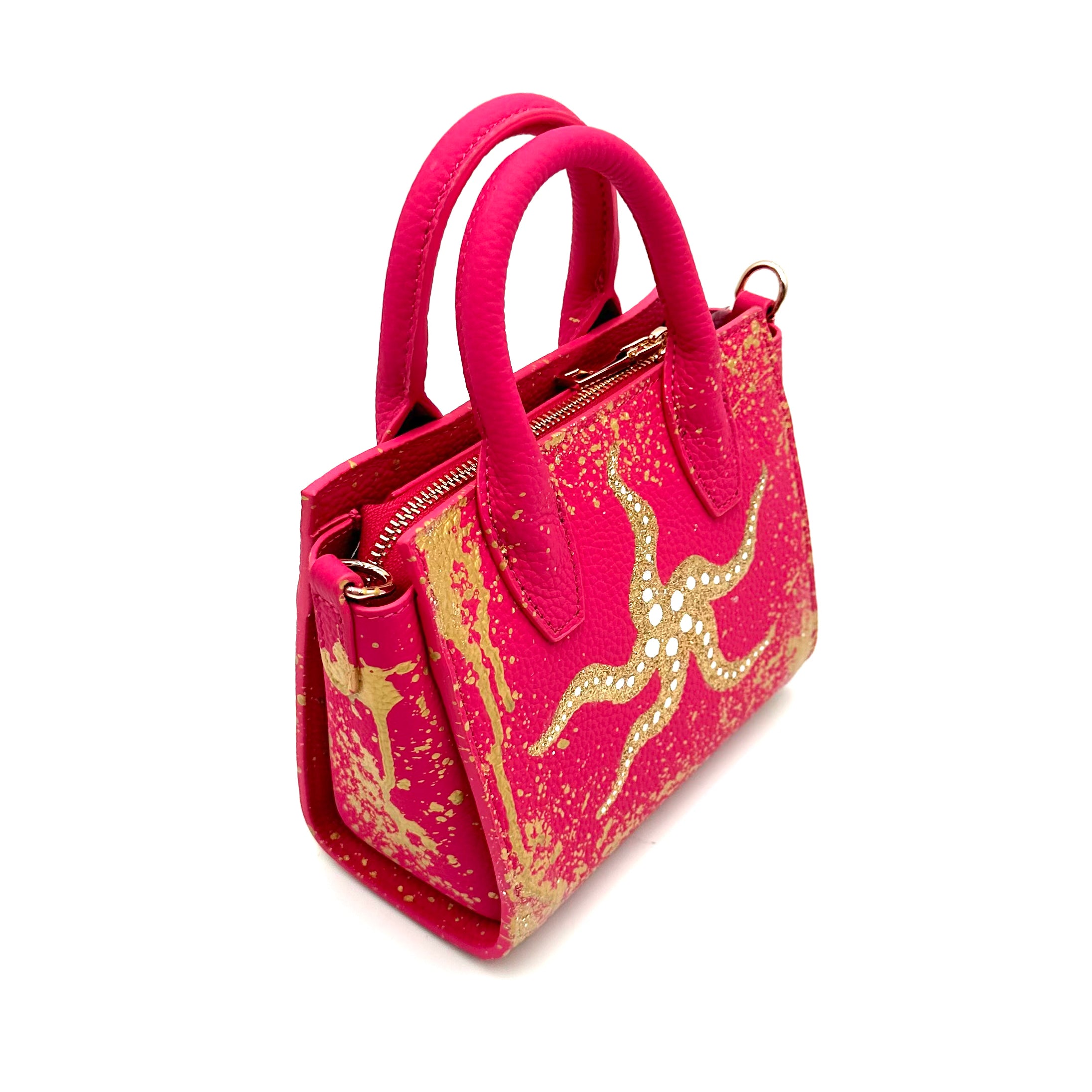 Anca Barbu Camila Pink Bag, Gold Starfish