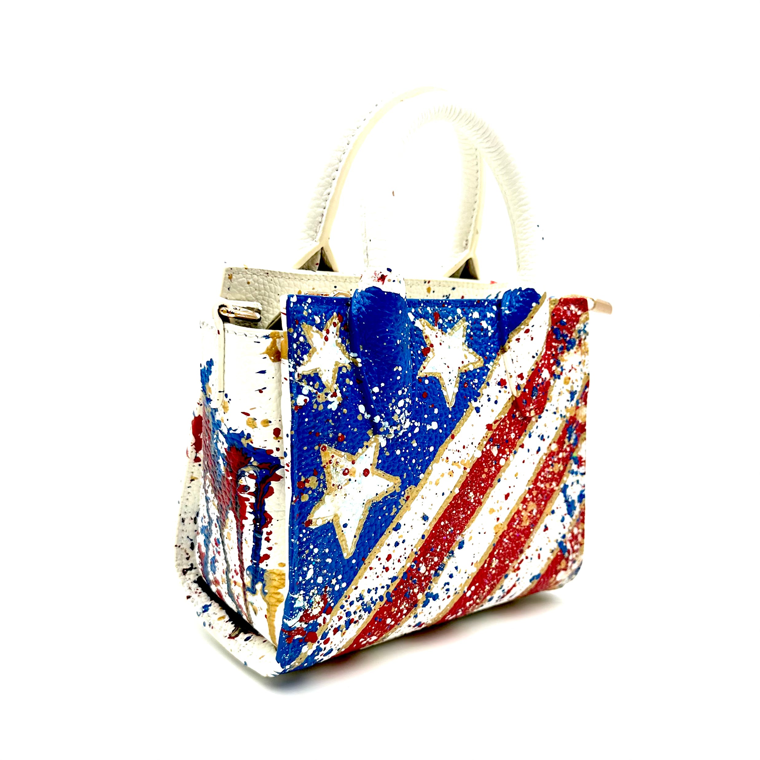 Anca Barbu Camila White Bag, American Flag