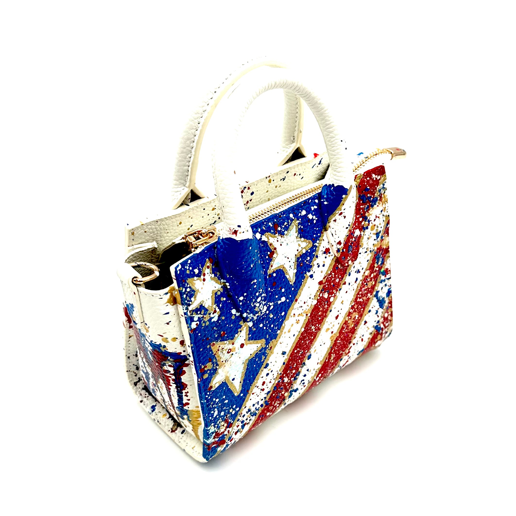 Anca Barbu Camila White Bag, American Flag