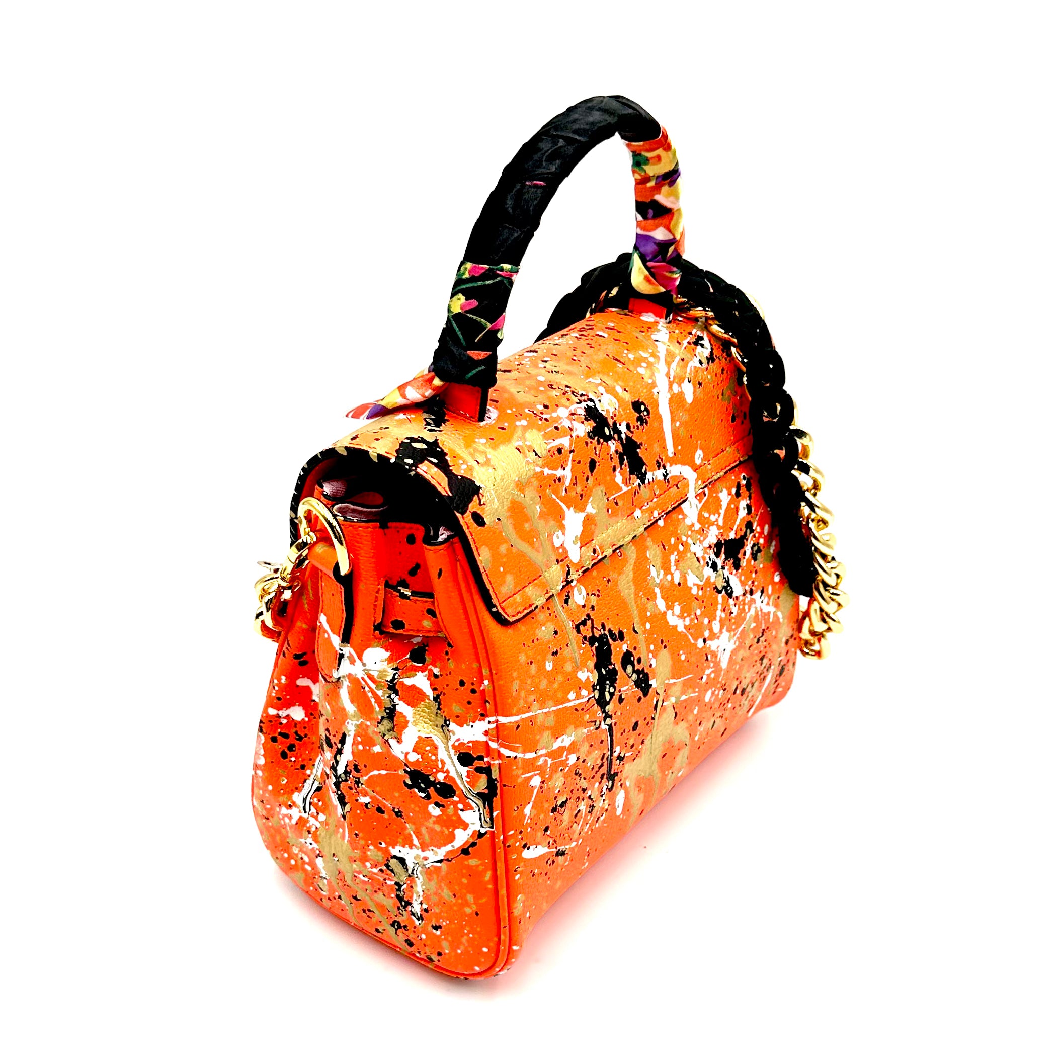 Anca Barbu Vicky Orange Bag, Metallic Splashes
