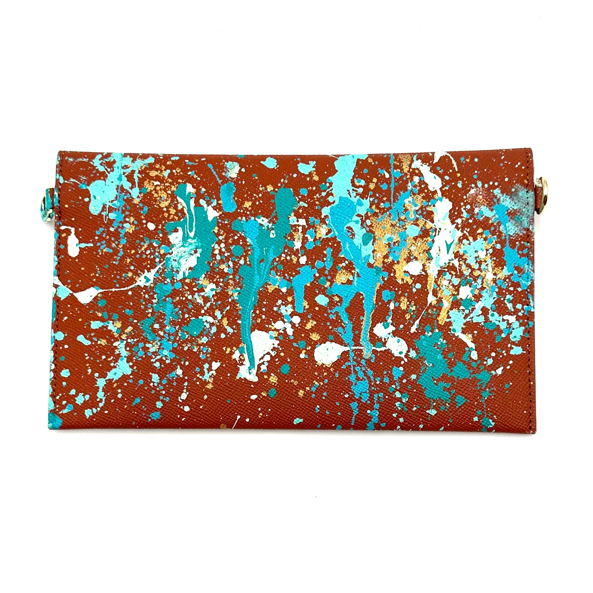 Anca Barbu Sabrina Brown Bag, Splashes Turquoise