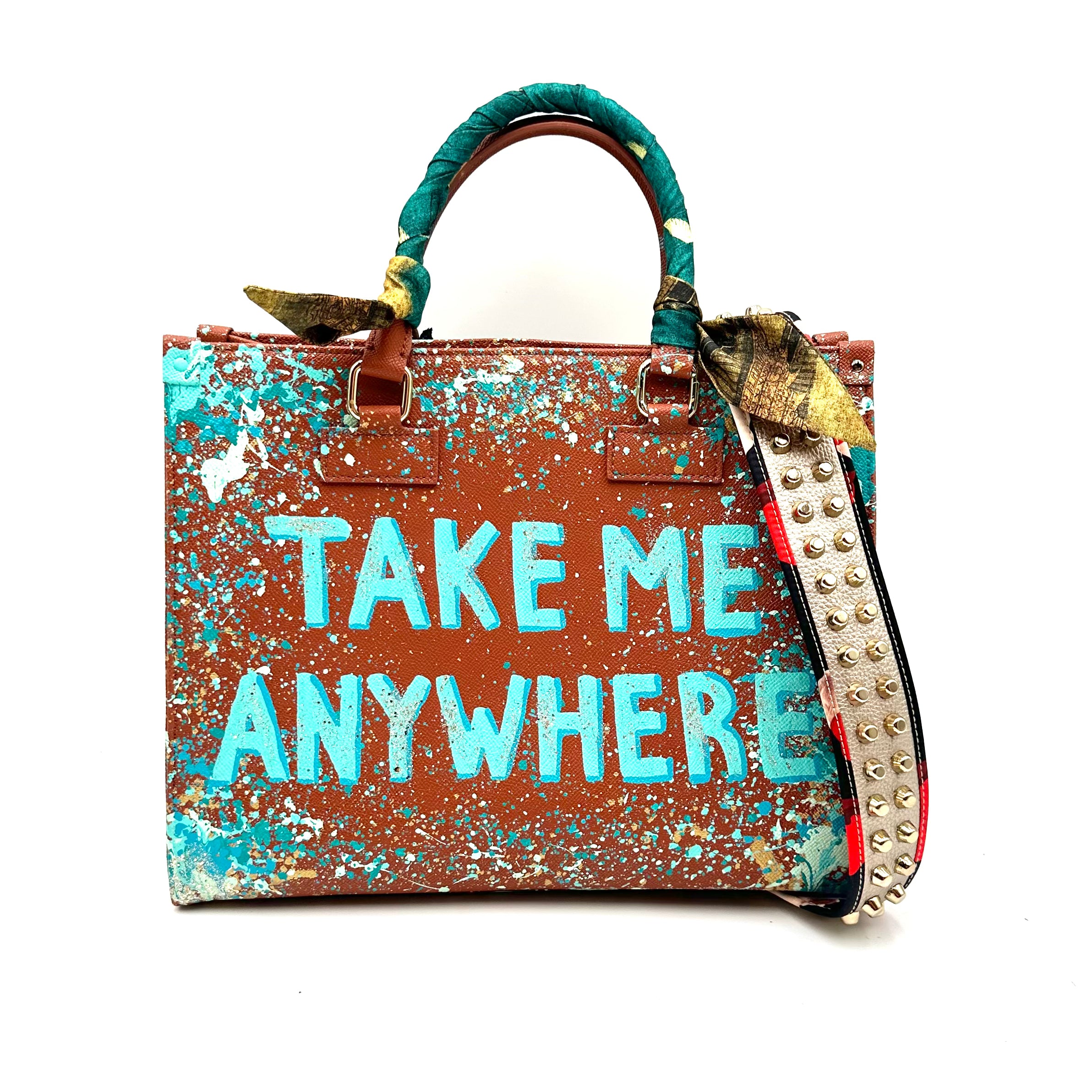 Anca Barbu Nicole Brown Bag, Take Me Anywhere,Turquoise