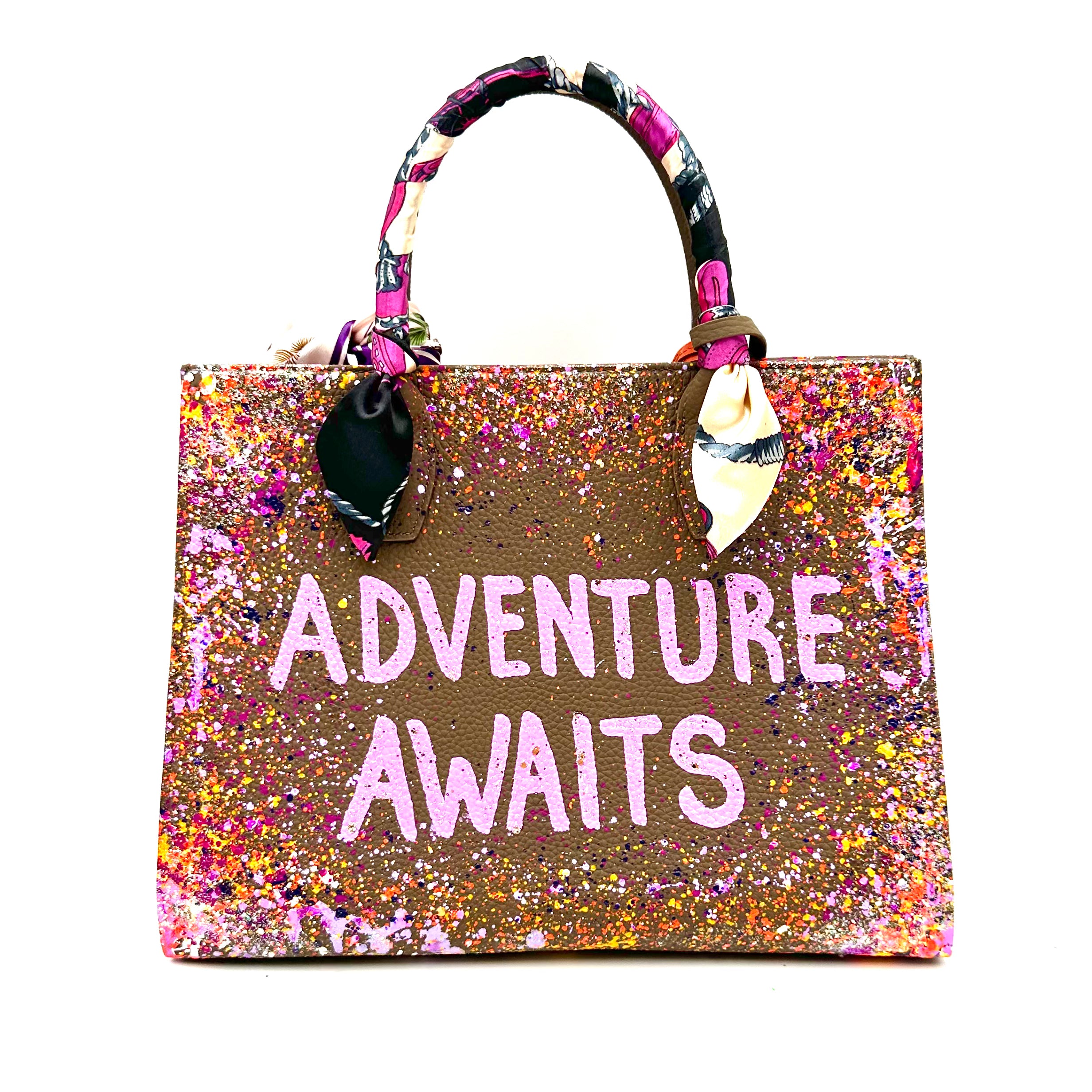 Anca Barbu Sophia Taupe Genuine leather bag, Adventure awaits, pink