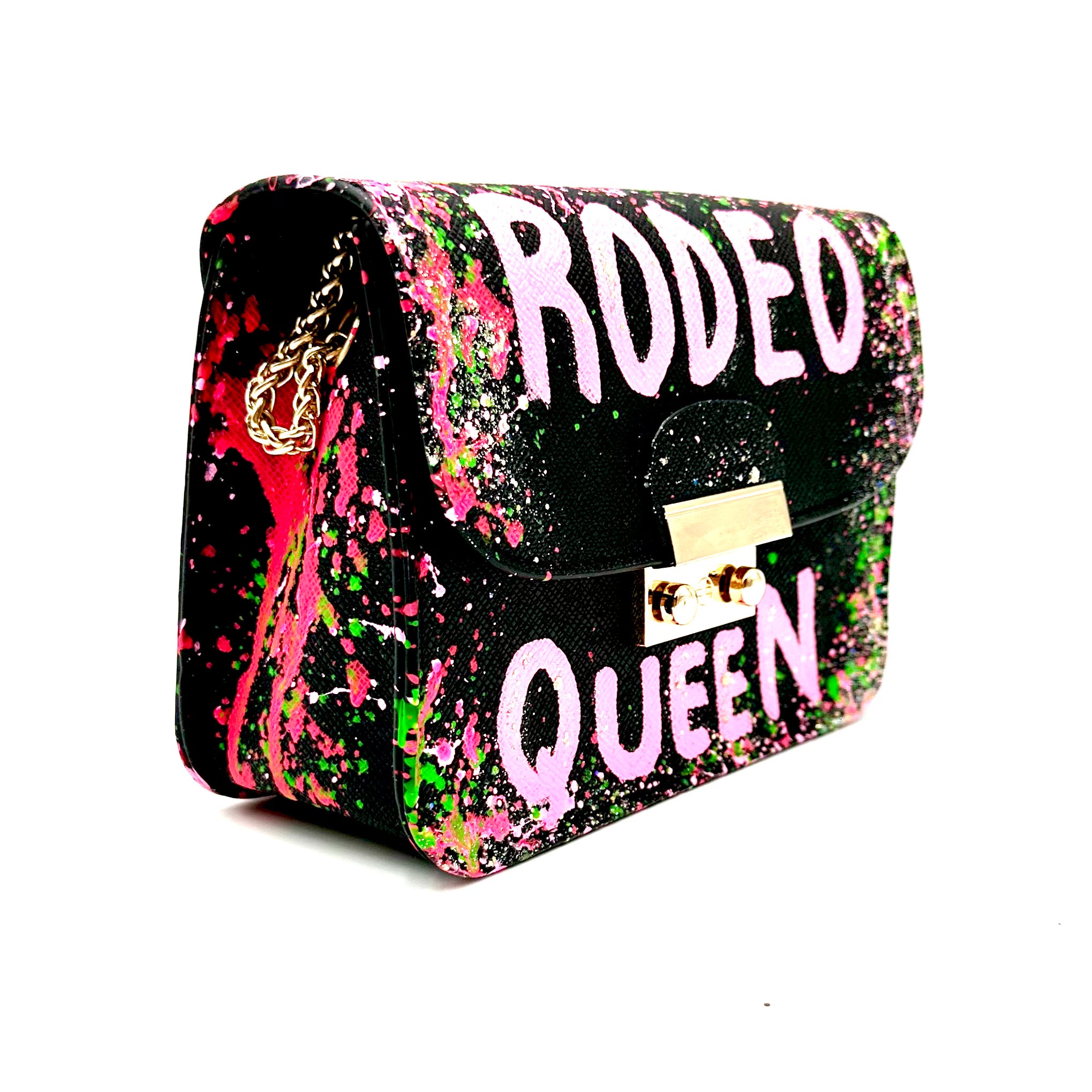 Anca Barbu Carolina Black Bag, Rodeo Queen,Green And Pink
