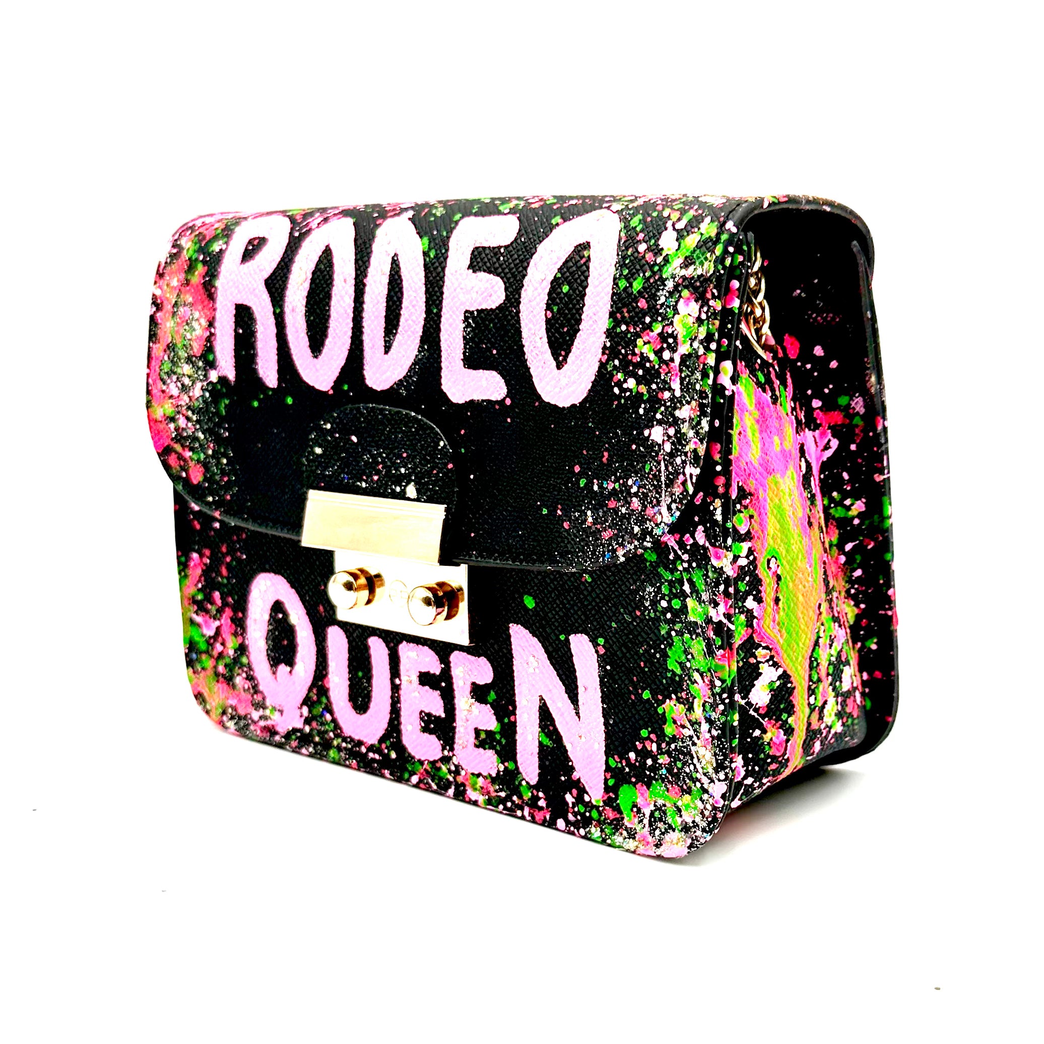 Anca Barbu Carolina Black Bag, Rodeo Queen,Green And Pink