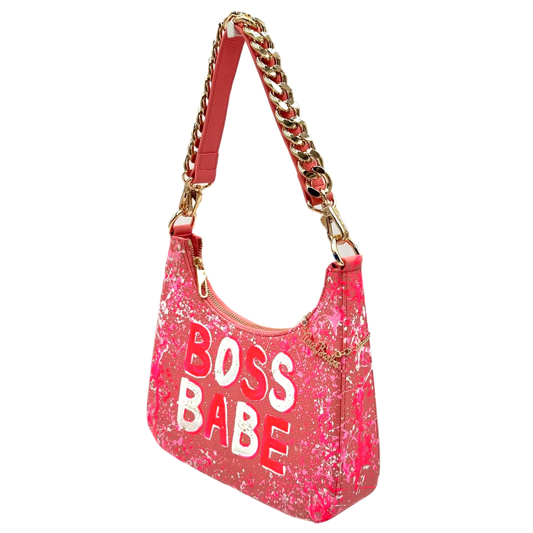 Anca Barbu Mika Pink Medium Bag, Boss Babe