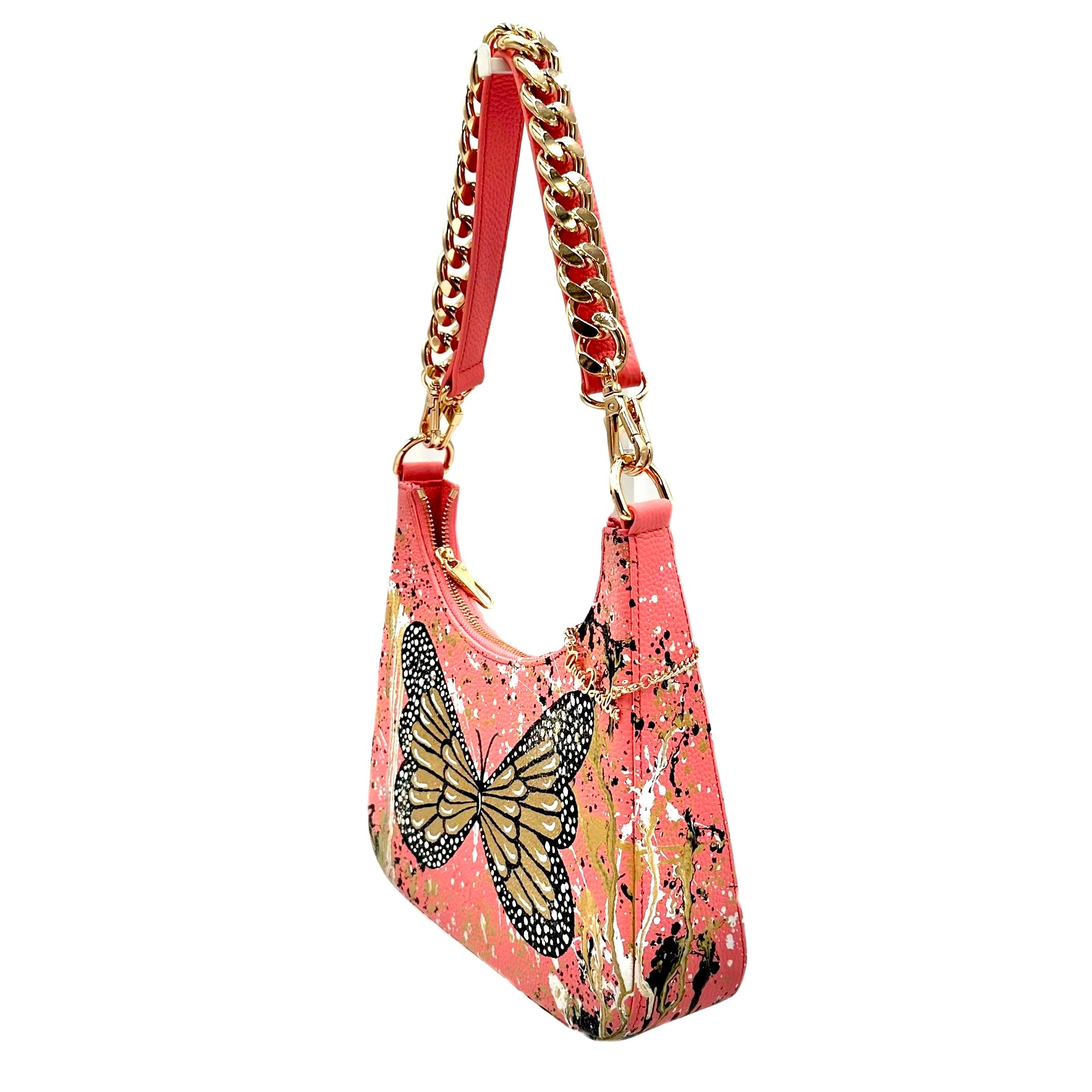 Anca Barbu Mika Pink Medium Bag, Butterfly
