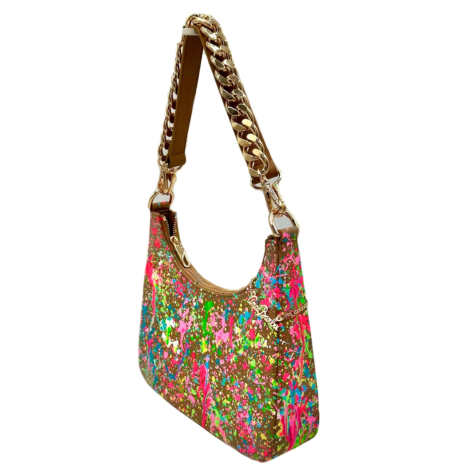 Anca Barbu Mika Taupe Medium Bag, Splashes