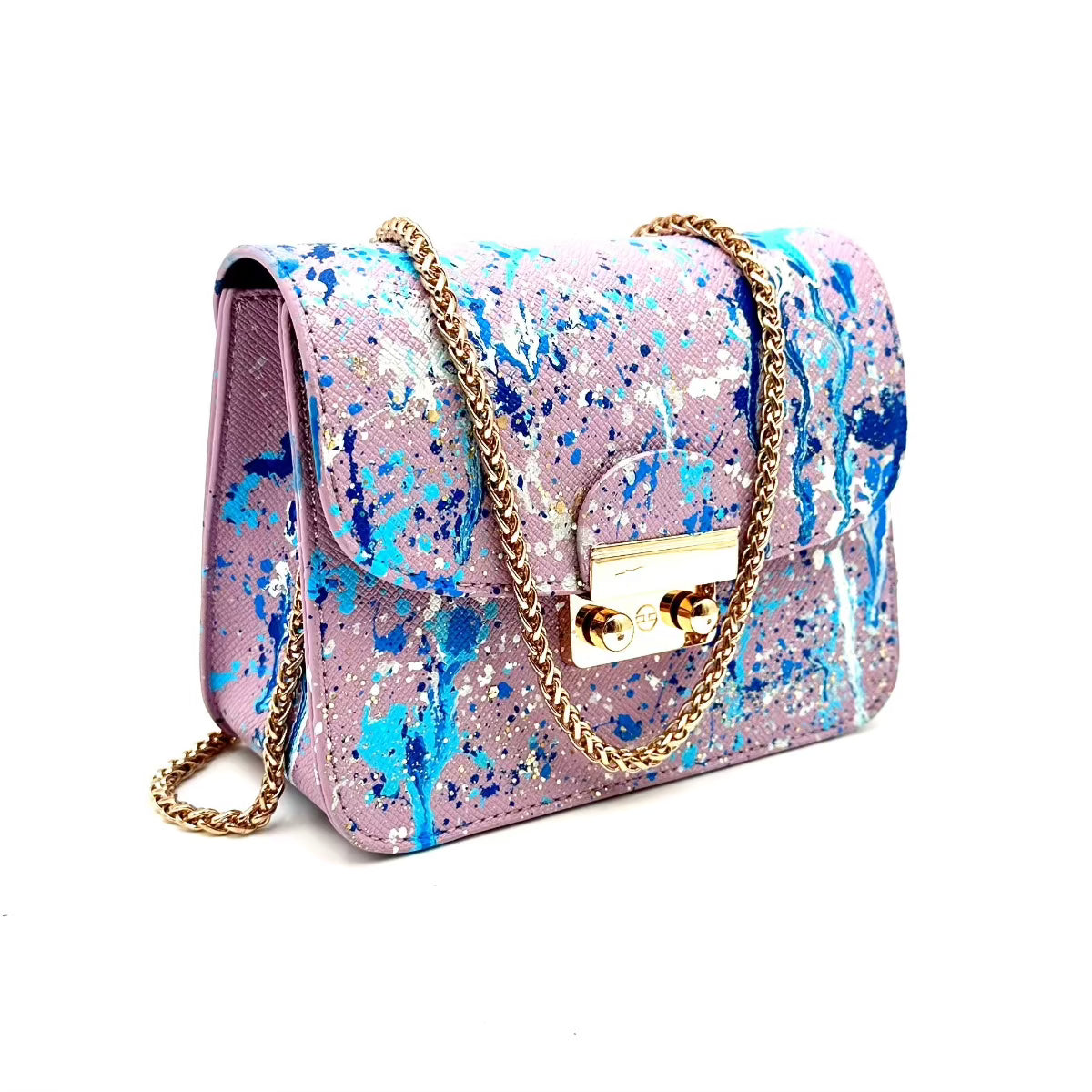 Anca Barbu Carolina Bag, Blue Splashes