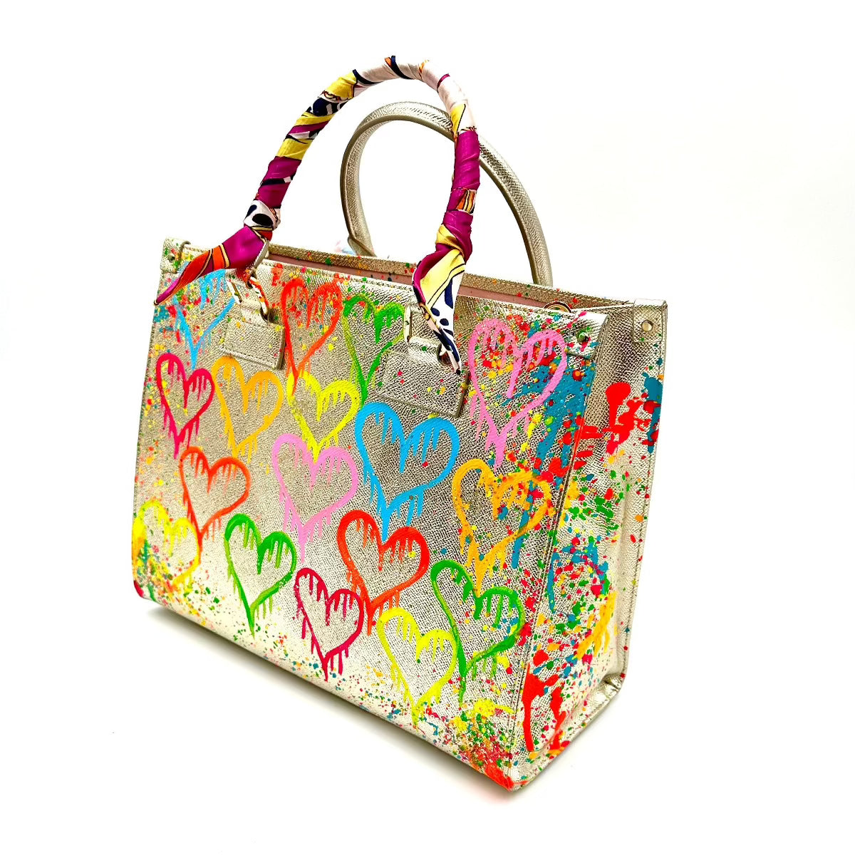 Anca Barbu Nicole Bag, Multi Dripping Hearts