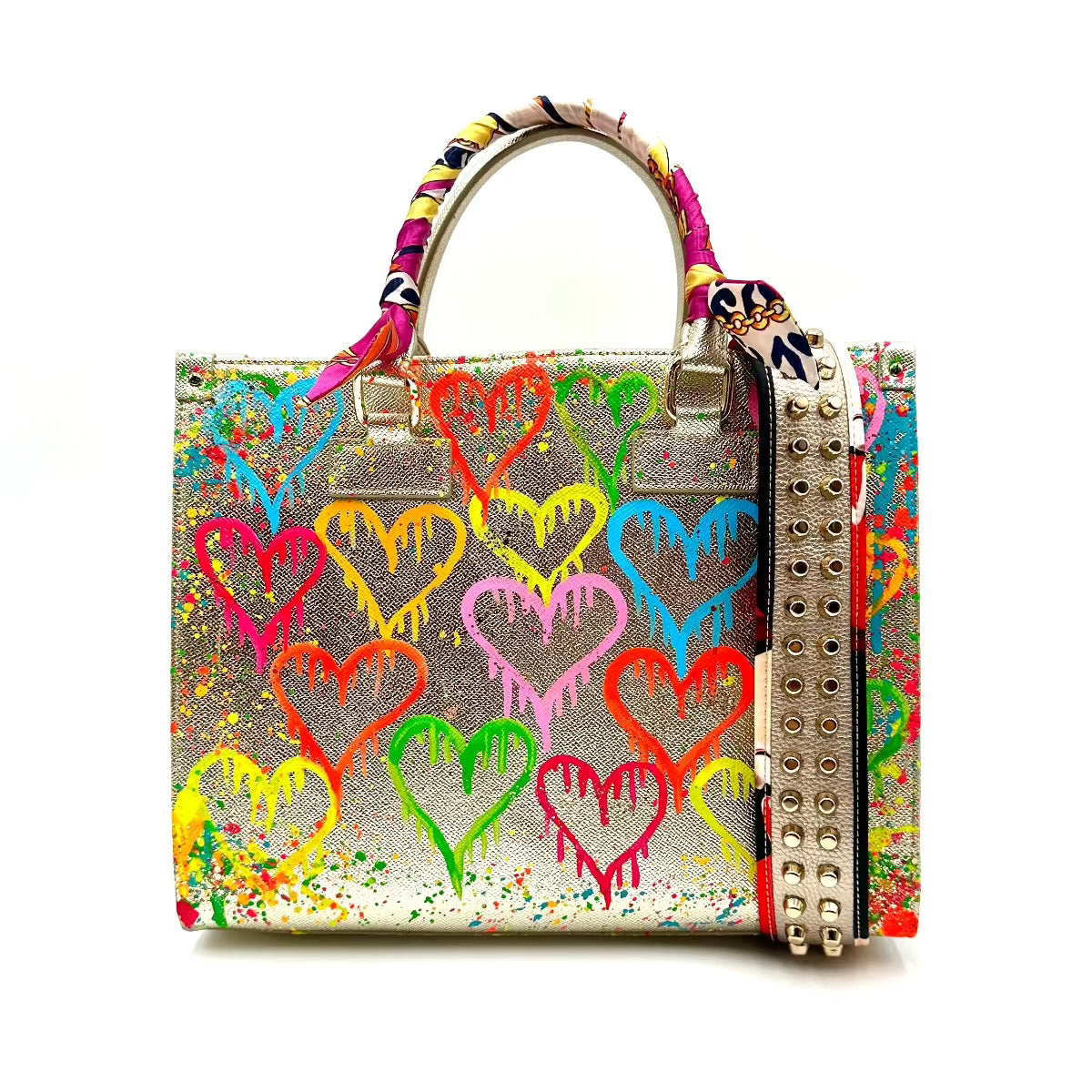 Anca Barbu Nicole Bag, Multi Dripping Hearts