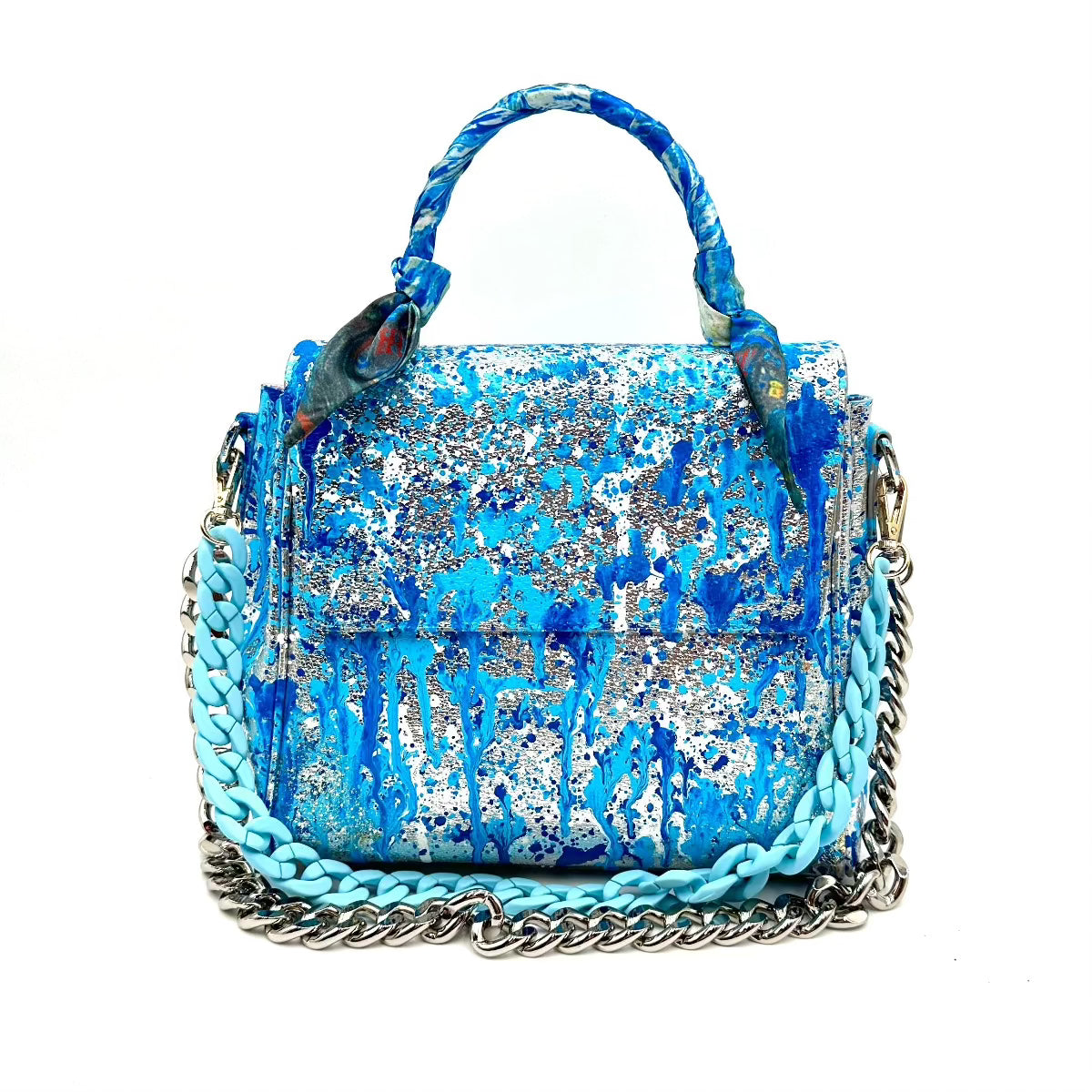 Anca Barbu Vicky Bag, Splashes, Blue Splashes