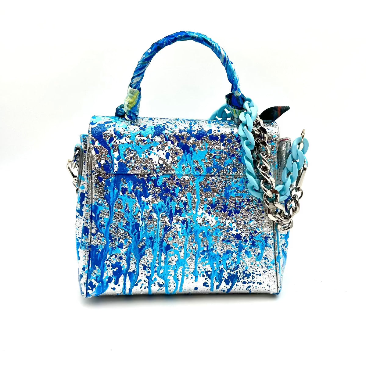 Anca Barbu Vicky Bag, Splashes, Blue Splashes